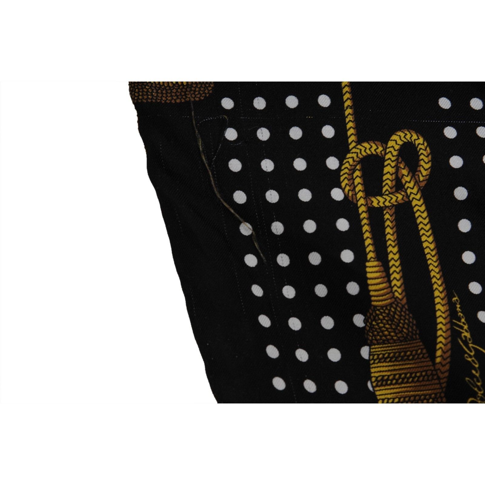 Dolce & Gabbana Tassel Polka Dot Silk Pants Black Size US 34 / EU 50 - 14 Thumbnail