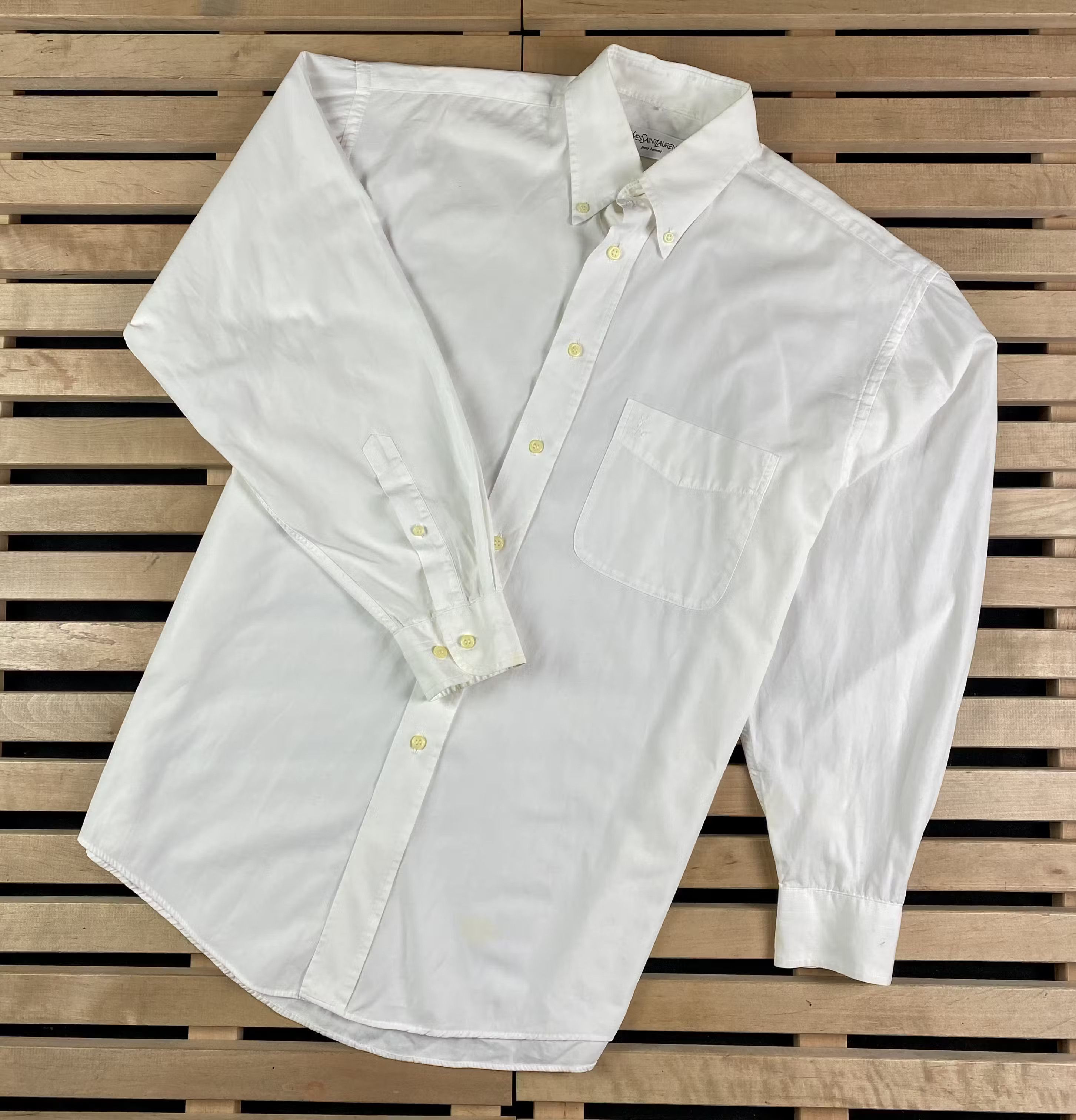 Vintage × Yves Saint Laurent Mens Shirt Long Sleeve Yves Saint Laurent Vintage Size XL Size US XL / EU 56 / 4 - 1 Thumbnail