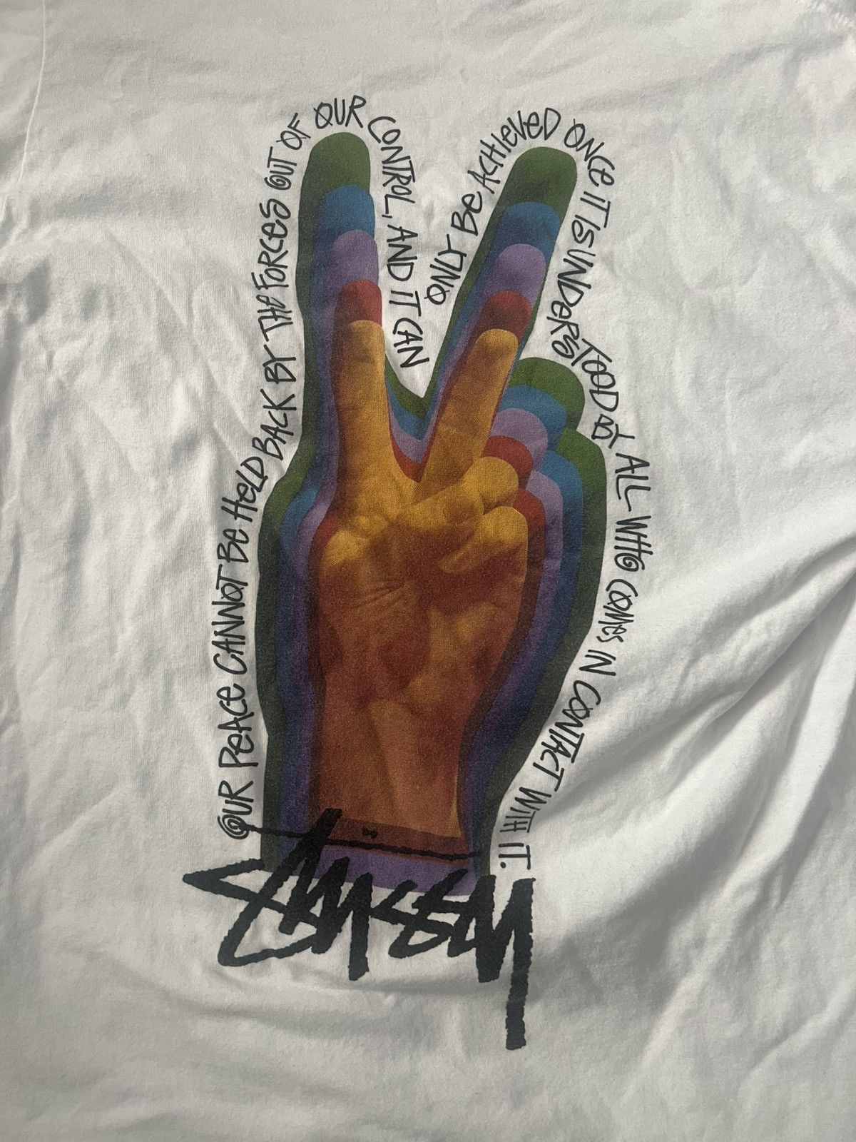 Stussy Stussy Peace T-Shirt Size US L / EU 52-54 / 3 - 3 Thumbnail