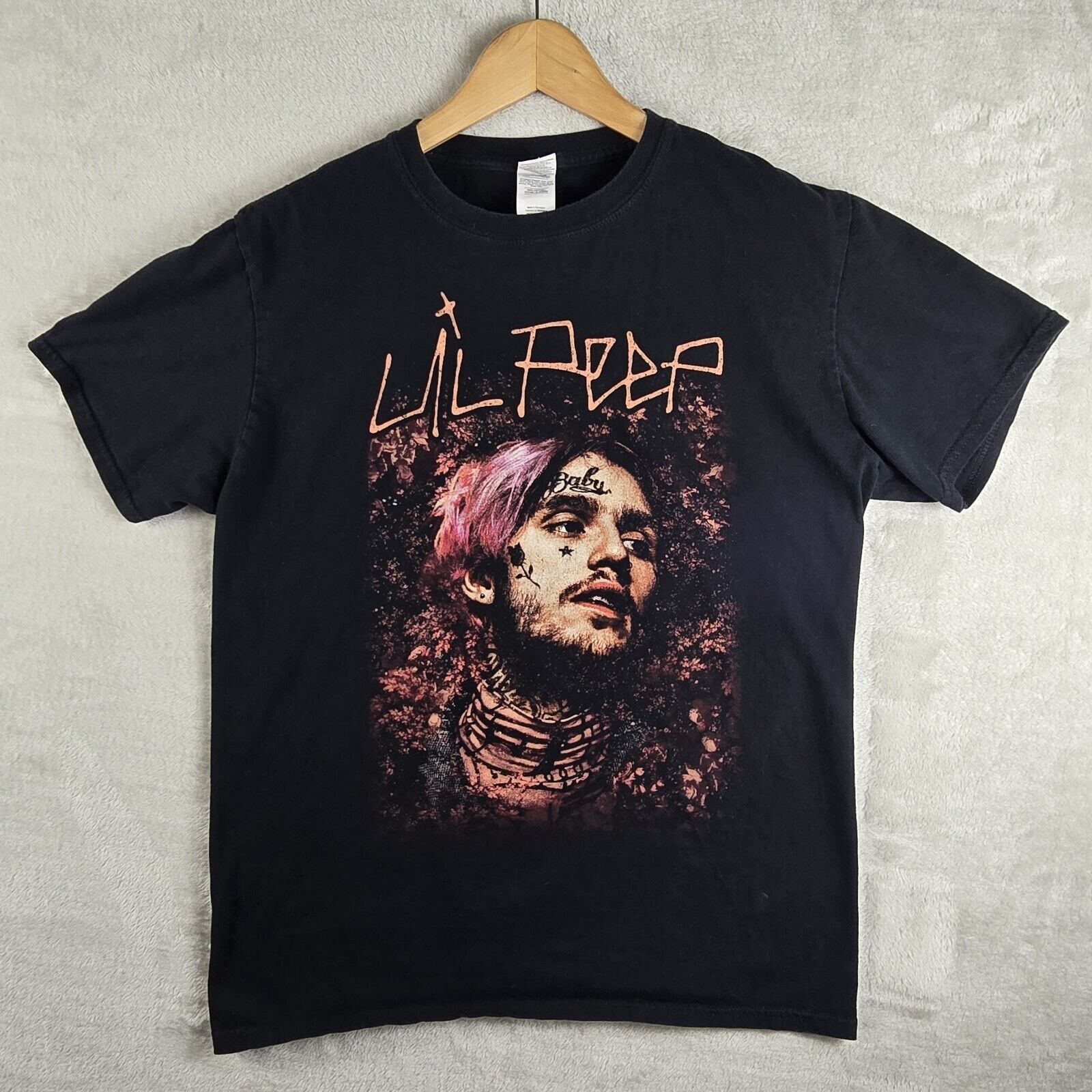 Gildan Lil Peep GBC Goth Boy Click Rap Tee Hip-Hop Shirt Size Large Size US L / EU 52-54 / 3 - 2 Thumbnail