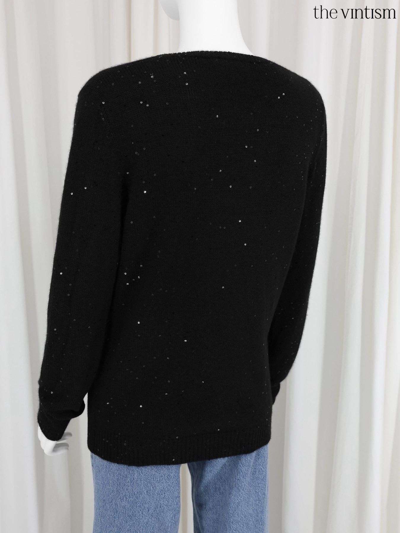 Brunello Cucinelli Brunello Cucinelli Cashmere & Silk Sequined V-Neck Sweater Size XXL / US 16-18 / IT 52-54 - 6 Thumbnail