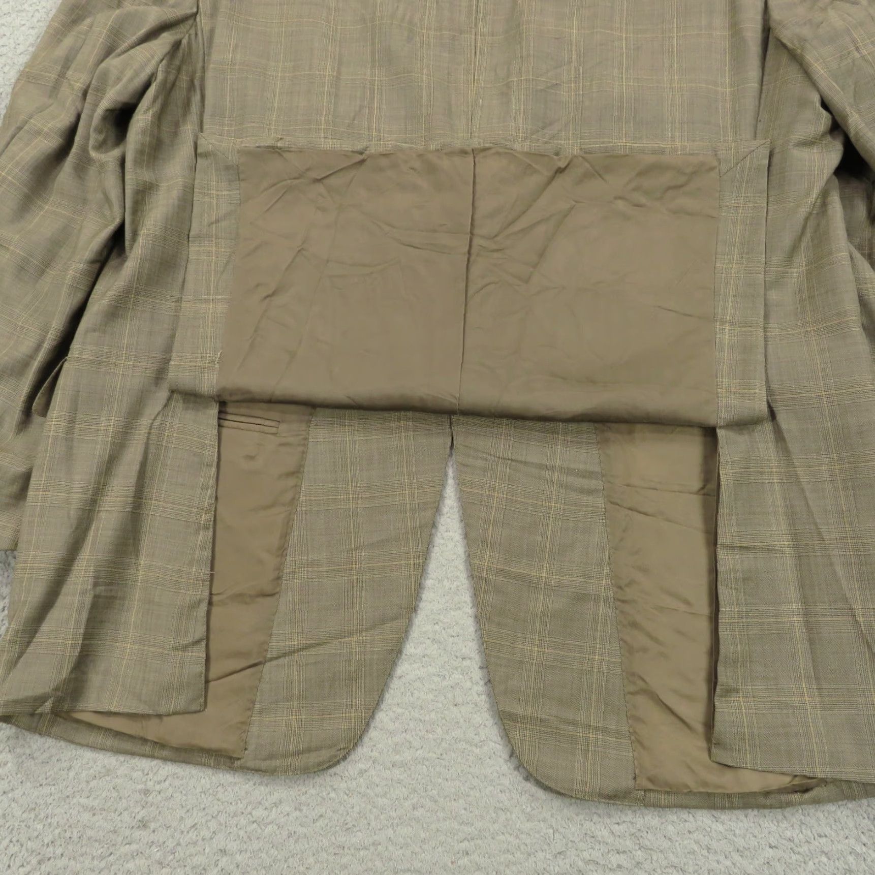Ermenegildo Zegna Ermenegildo Zegna Trofeo Suit 46R Glencheck Wool Tan Jacket Cuffed Trouser 40x32 Size US 30 / EU 46 - 5 Thumbnail