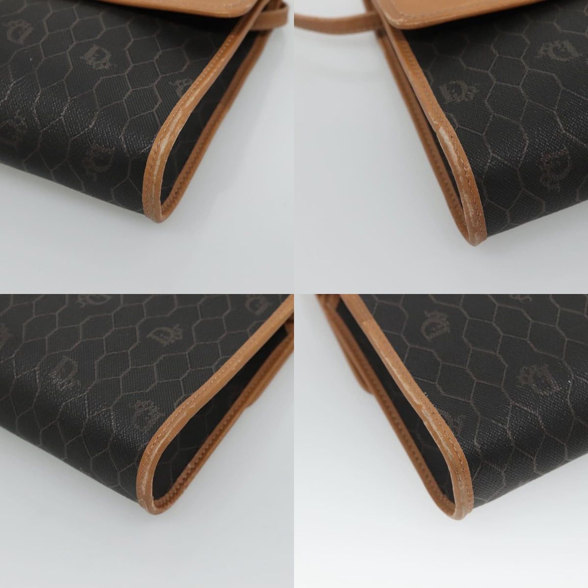 Dior DIOR Honeycomb Canvas Shoulder Bag Pvc Black Gold Size ONE SIZE - 10 Thumbnail