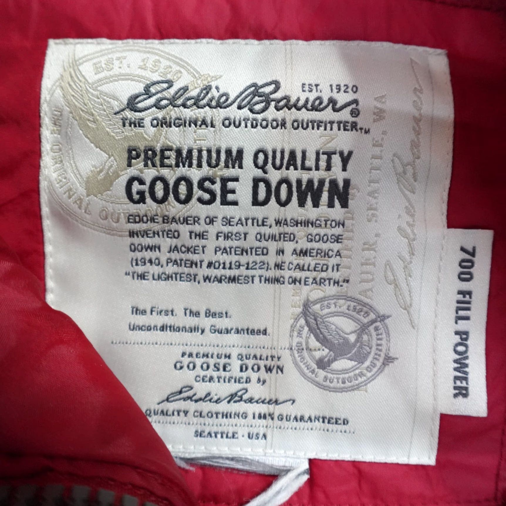 Eddie Bauer VINTAGE Eddie Bauer Womens Vest XL Red Quilted Zip EB 700 FP Goose Down Filled Puffer Size XL / US 12-14 / IT 48-50 - 3 Thumbnail