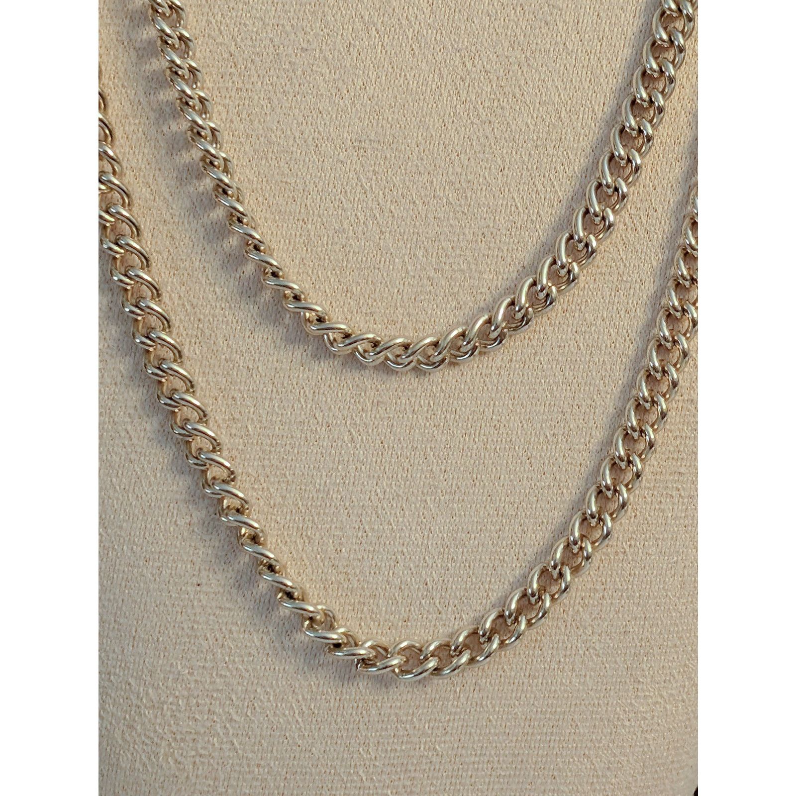 Vintage VTG 1980s Classic 54" Silver-Tone Curb Link Chain Necklace Size ONE SIZE - 2 Thumbnail