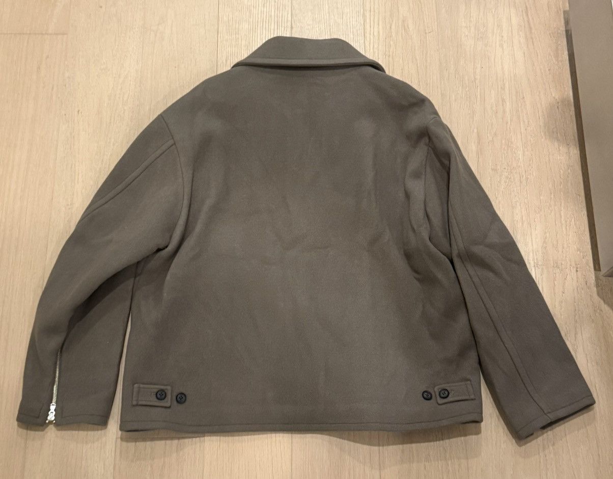 YOKE Yoke Melton Wool Greige Zip Up Jacket Size US L / EU 52-54 / 3 - 3 Thumbnail