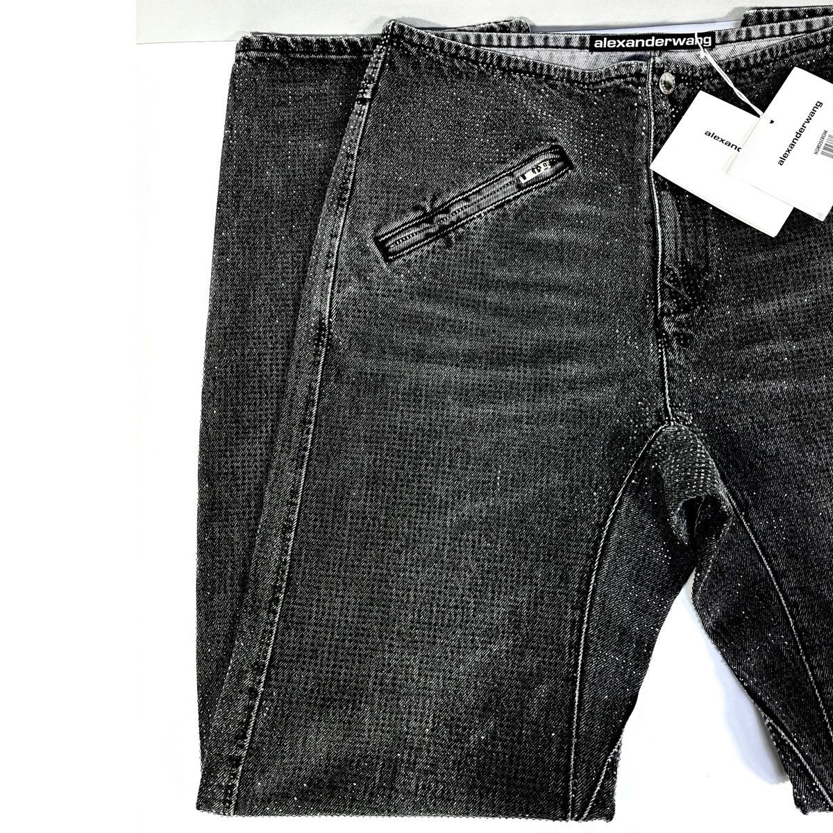 Alexander Wang Alexander Wang Hotfix Crystal Moto Jeans Pants Black Grey 28 Size 28" / US 6 / IT 42 - 6 Thumbnail