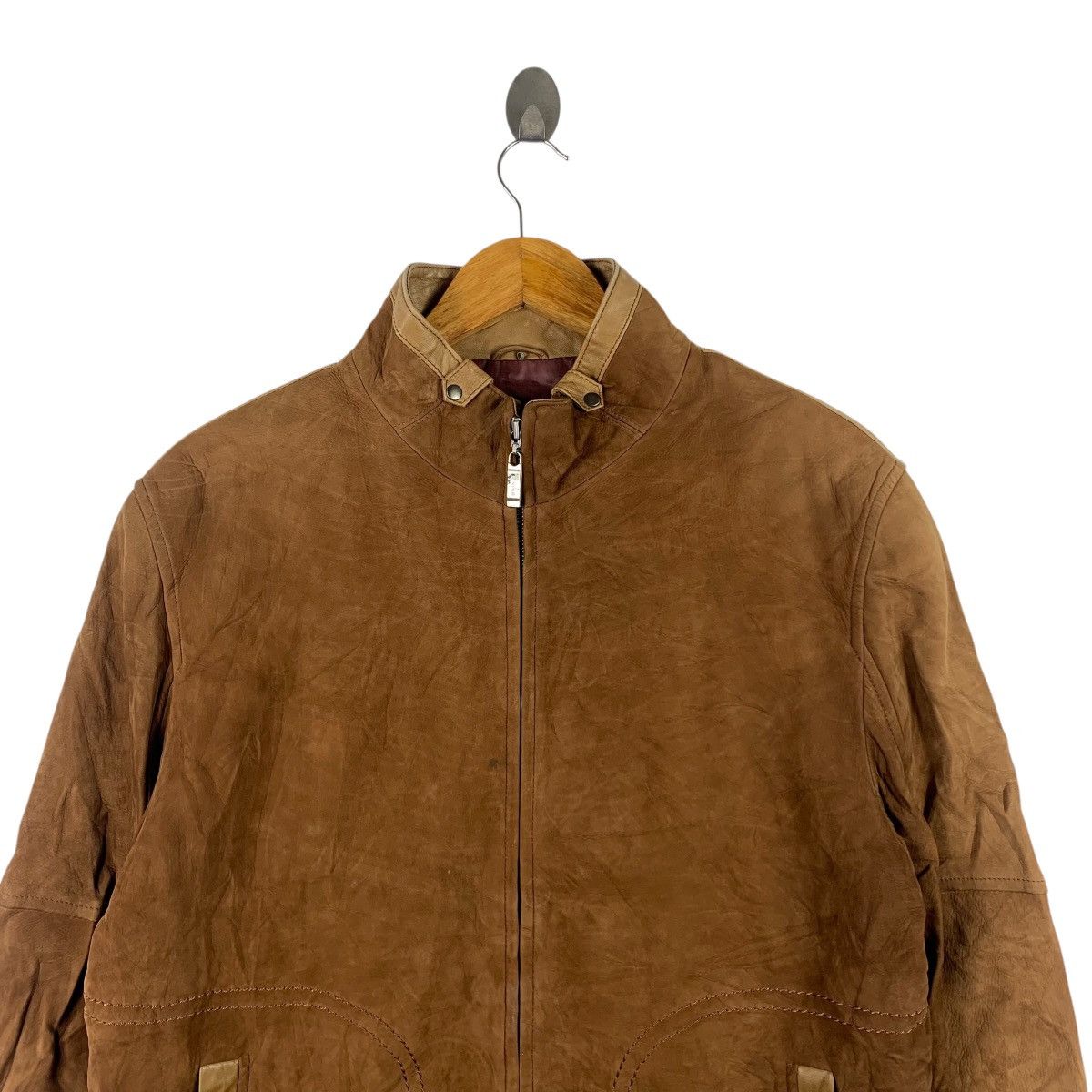 Vintage A JESDANI Italian Designer Brown Fleece Bomber Jacket Size US L / EU 52-54 / 3 - 4 Thumbnail