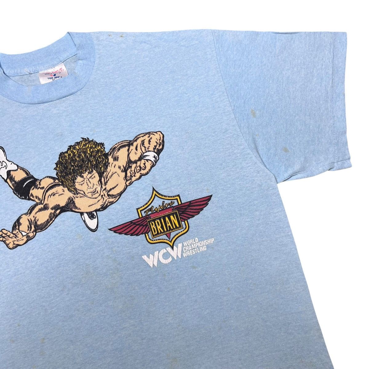 Vintage × WCW/nWo Vintage 1990s WCW Flying Brian Pillman Wrestling T-Shirt Size US XL / EU 56 / 4 - 10 Thumbnail