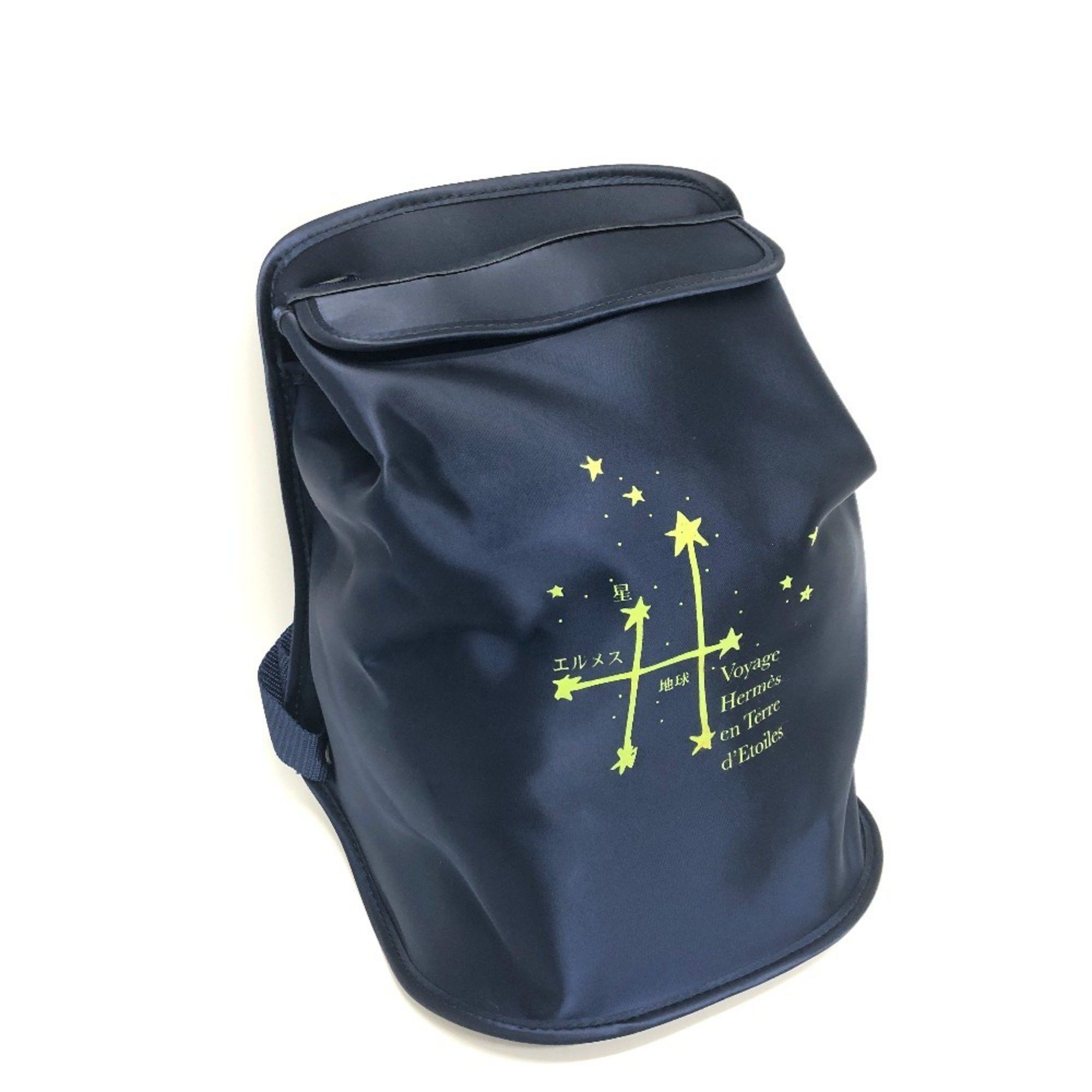 Hermes Hermes Backpack Horse Stripe Caval Color Blue Canvas  display picture 3