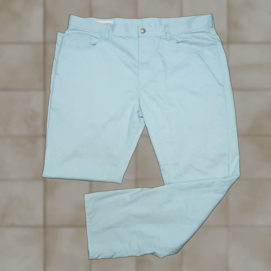 Vintage Onward Reserve Pants Men 40x32 Blue Chino Trousers Stretch Flat Front 5-Pocket Regular Inseam 32 Size US 40 / EU 56 - 1 Thumbnail
