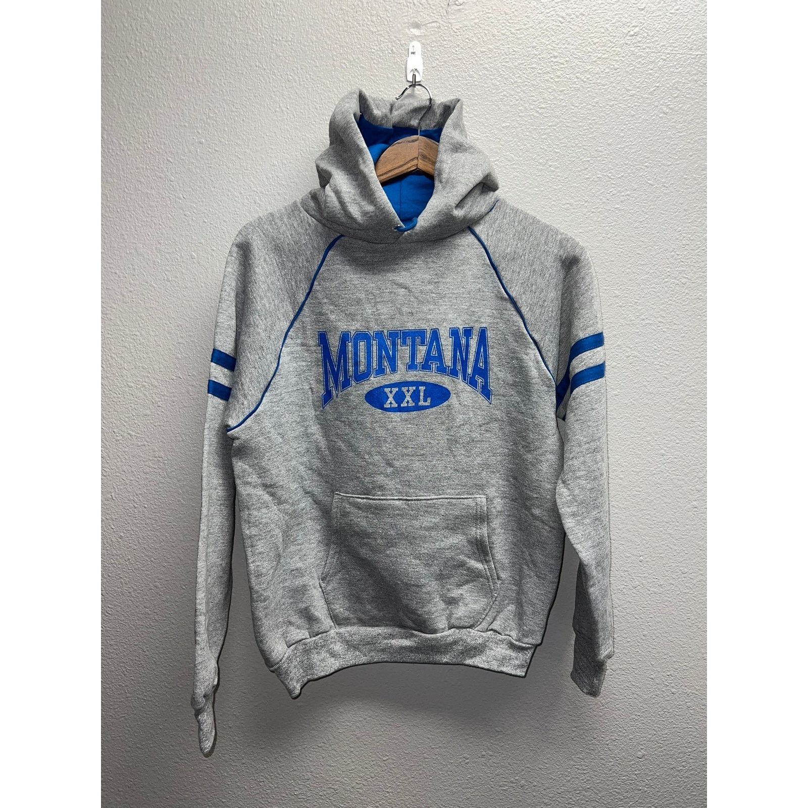Jerzees 80s 90s Vintage Montana Hoodie Jacket Outerwear VTG M Blue Size US M / EU 48-50 / 2 - 1 Thumbnail
