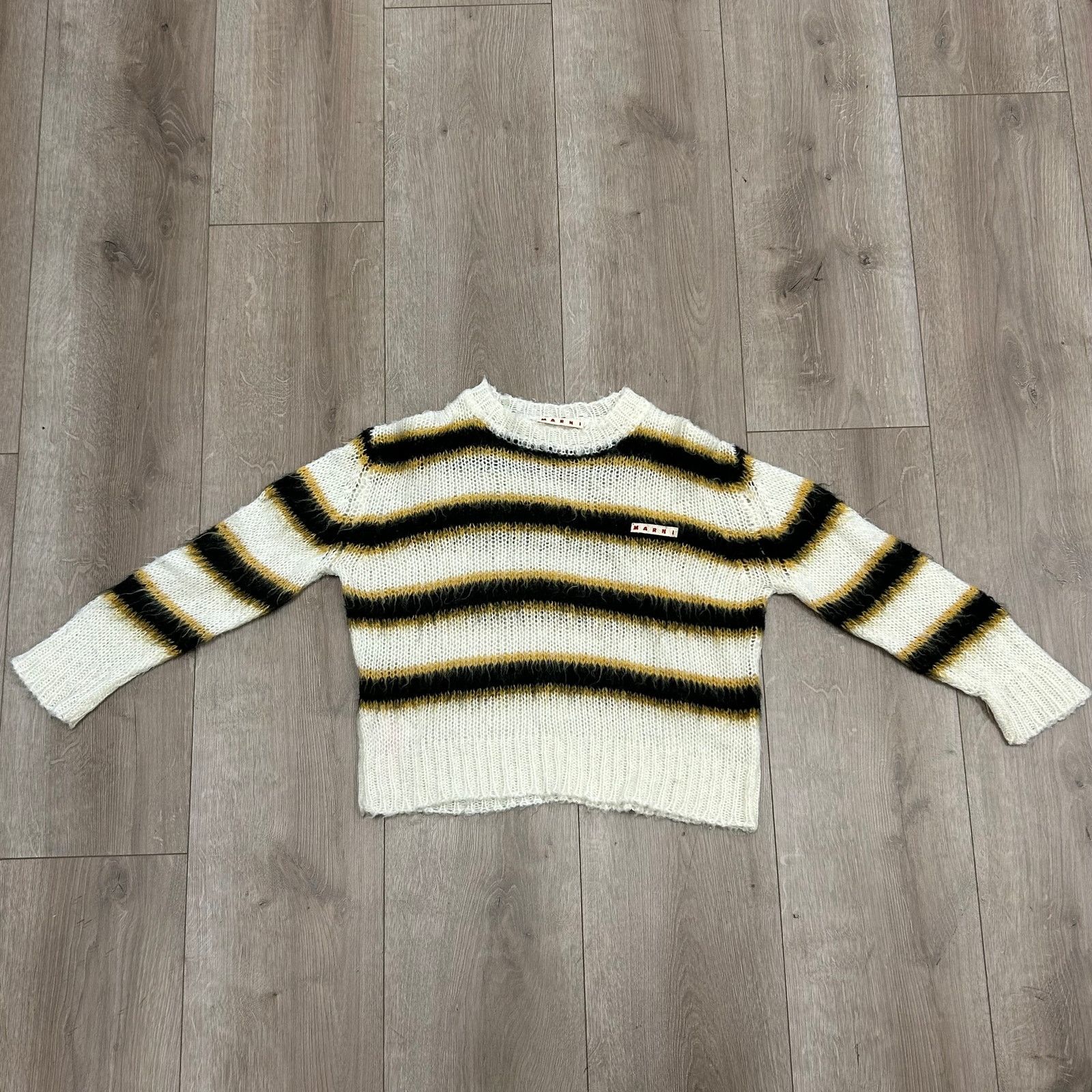 Marni Marni kids Striped Brushed Mohair Sweater White size 8 Size US XXS / EU 40 - 1 Thumbnail
