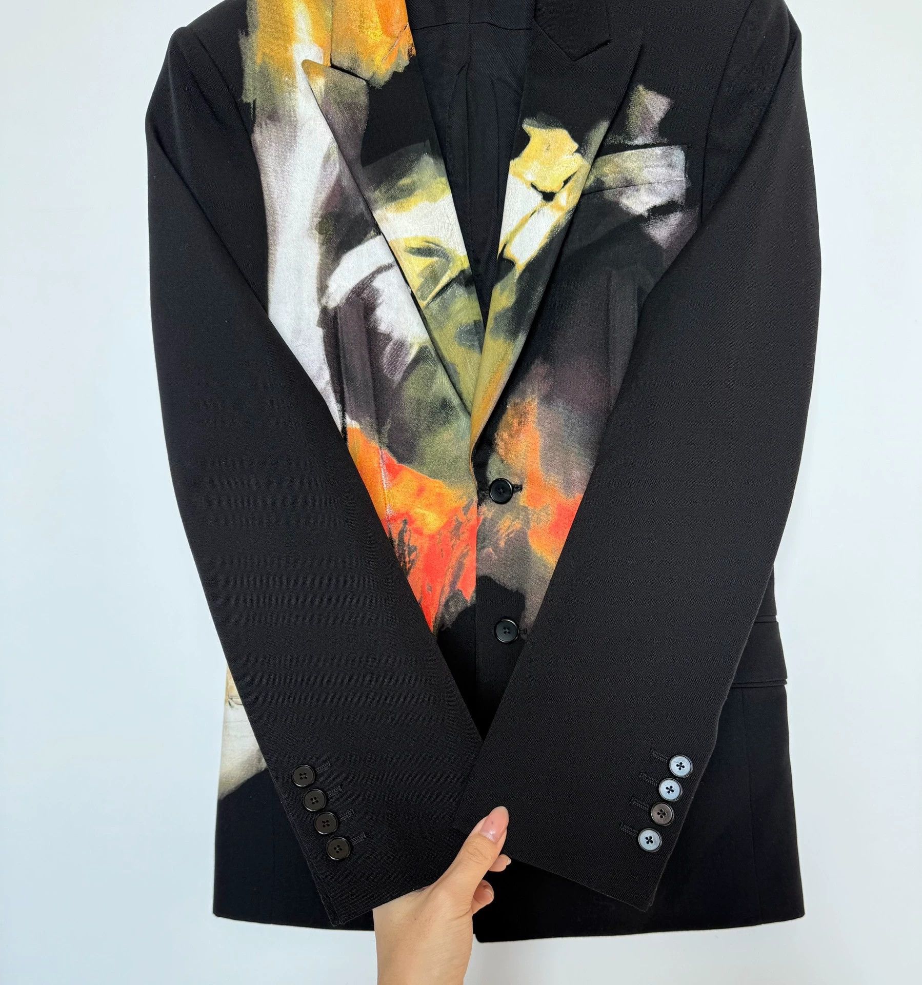 Givenchy Givenchy Hand-Painted Oil Painting Wool Blazer 44 Size 44R - 4 Thumbnail