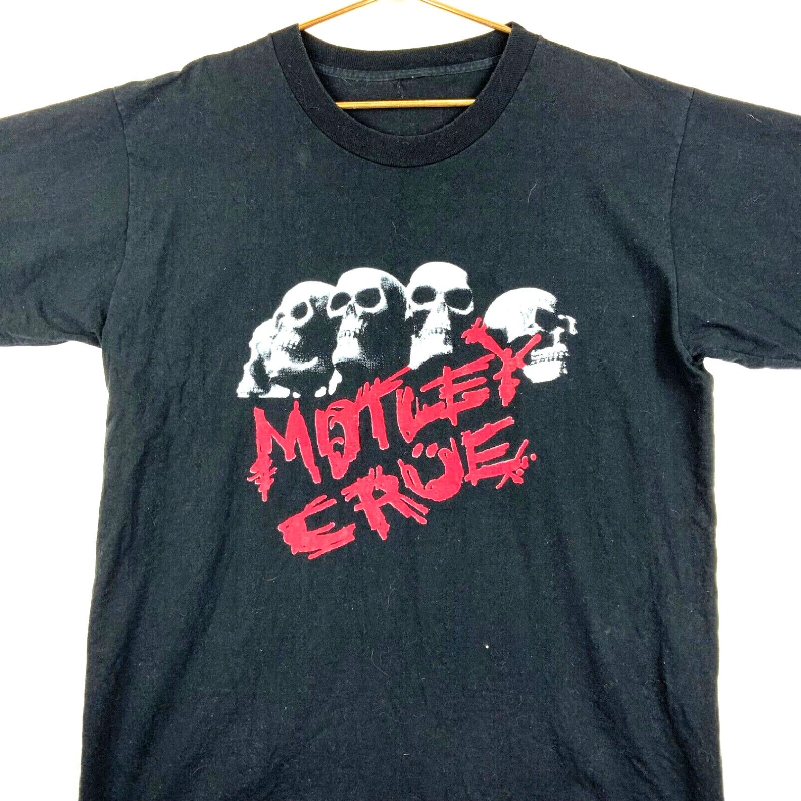 image of Vintage Motley Crue The Scorpions Tour T-Shirt Size XL Black Rock Double Sided in White, Men's