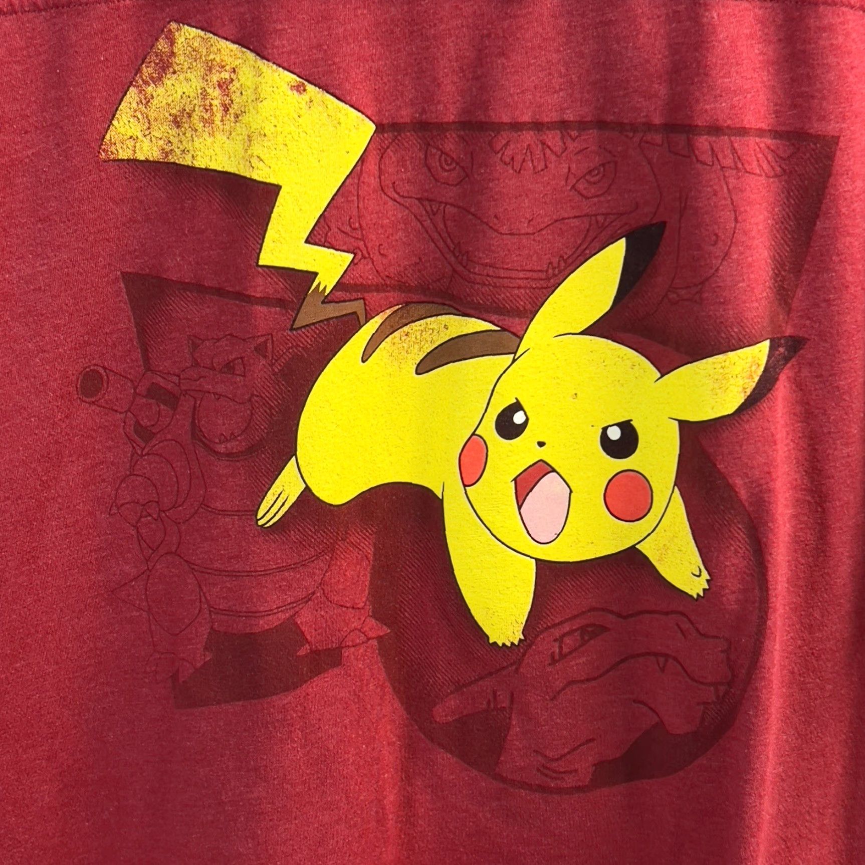Vintage Pokemon Shirt Mens Medium Red Pikachu Battle Stance Graphics Distressed Pullover T-Shirt Size US M / EU 48-50 / 2 - 3 Thumbnail
