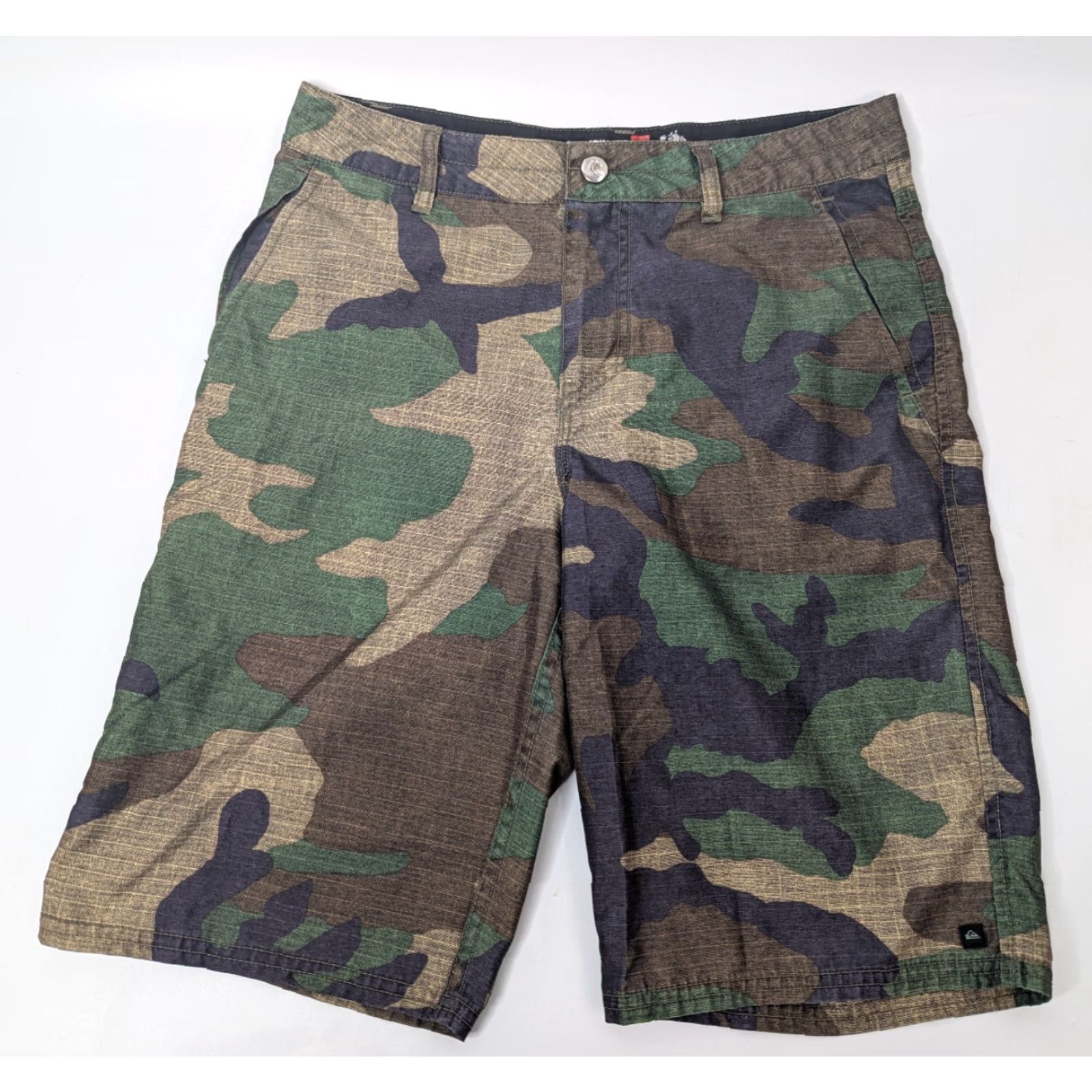 Quiksilver Quiksilver Amphibian Board Shorts Men Size 29 Camouflage Outdoor Beach Utility Chino Pocket Zipper Logo Regular Size US 29 - 2 Thumbnail
