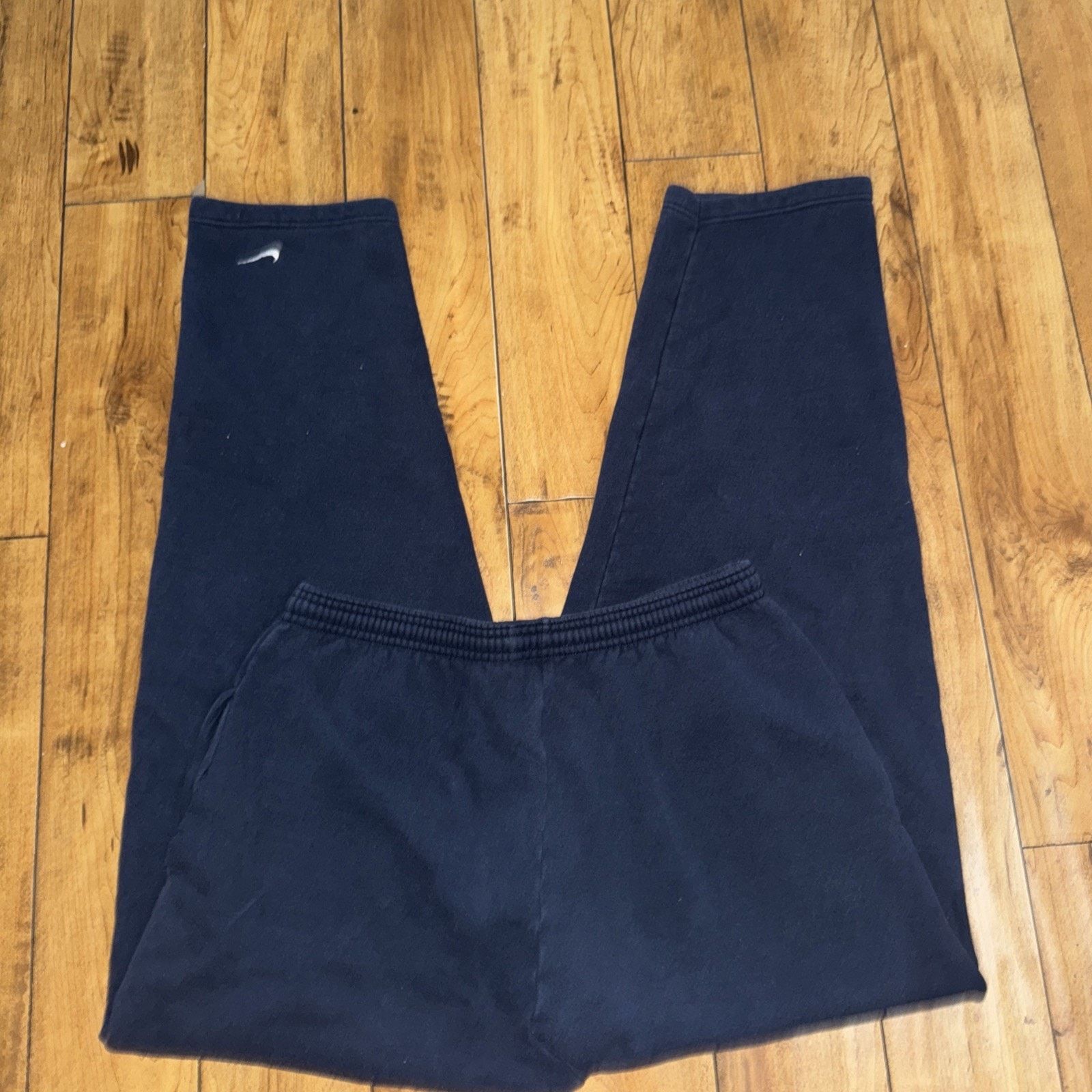 Nike × Vintage Nike Wide Leg Sweatpants Navy Blue XL 34x32 Silver Tag Size US 34 / EU 50 - 5 Thumbnail