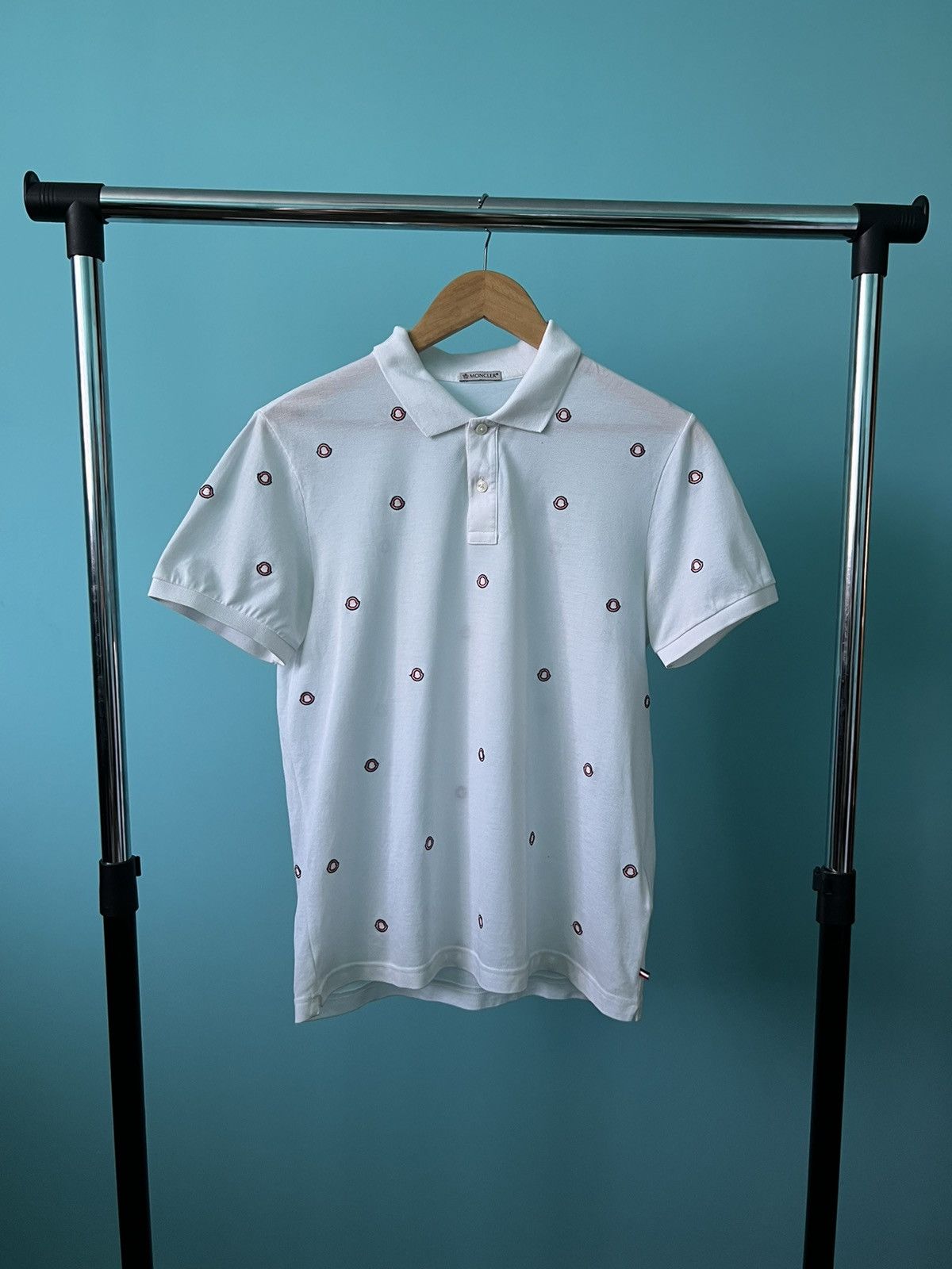 Moncler Moncler Monogram Polo Corta T Shirt Multilogo Size US M / EU 48-50 / 2 - 1 Thumbnail