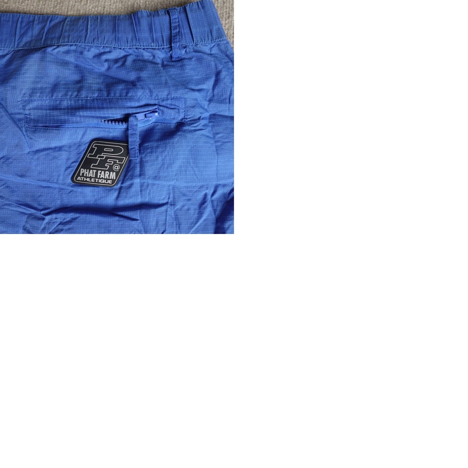 Phat Farm Phat Farm Mens Shorts 2XL Blue Solid Embroidered Ripstop Nylon Vintage Chino Pockets Summer Spring Mens Size US 39 - 10 Thumbnail