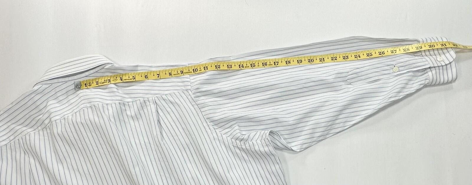 Holland & Sherry Holland Sherry Striped Tailored Oxford Button Up Blue Men XL Size US XL / EU 56 / 4 - 5 Thumbnail