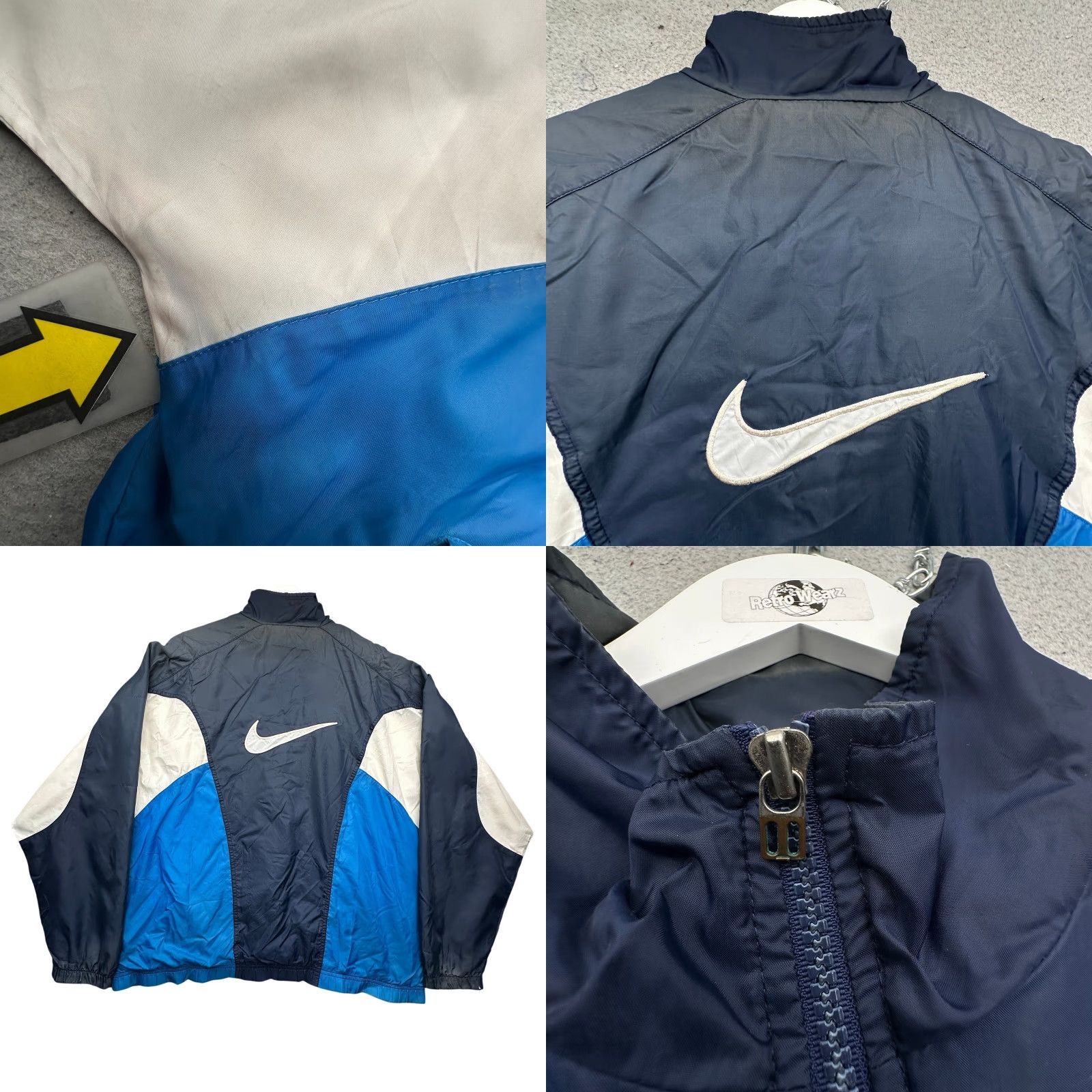 Nike VINTAGE Nike Windbreaker Jacket Lined Mens Large Blue Full Zip 90s Logo Jacket Size US L / EU 52-54 / 3 - 8 Thumbnail