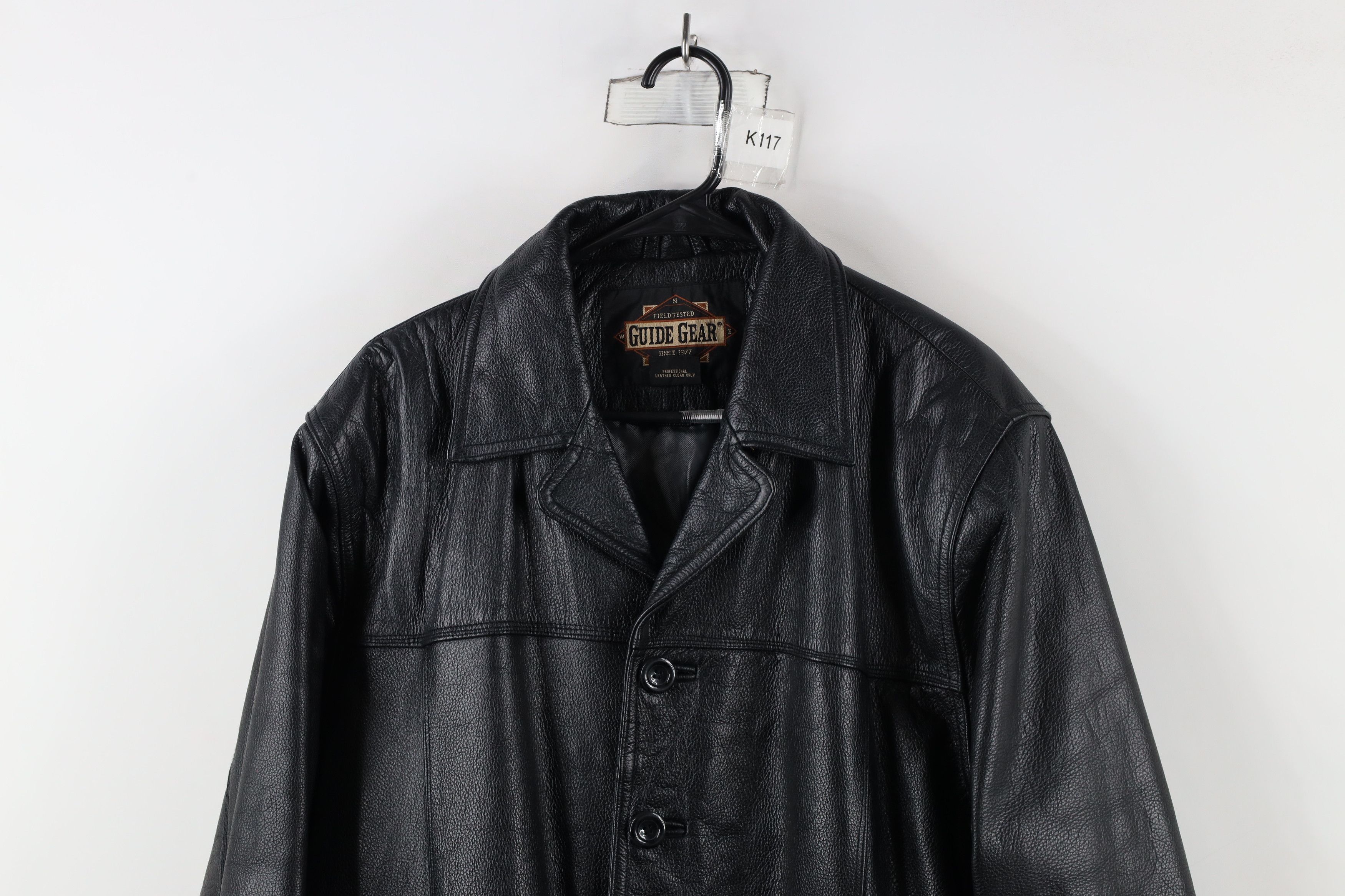 Vintage Vintage 90s Streetwear Leather Full Button Jacket Coat Black Size US L / EU 52-54 / 3 - 2 Thumbnail