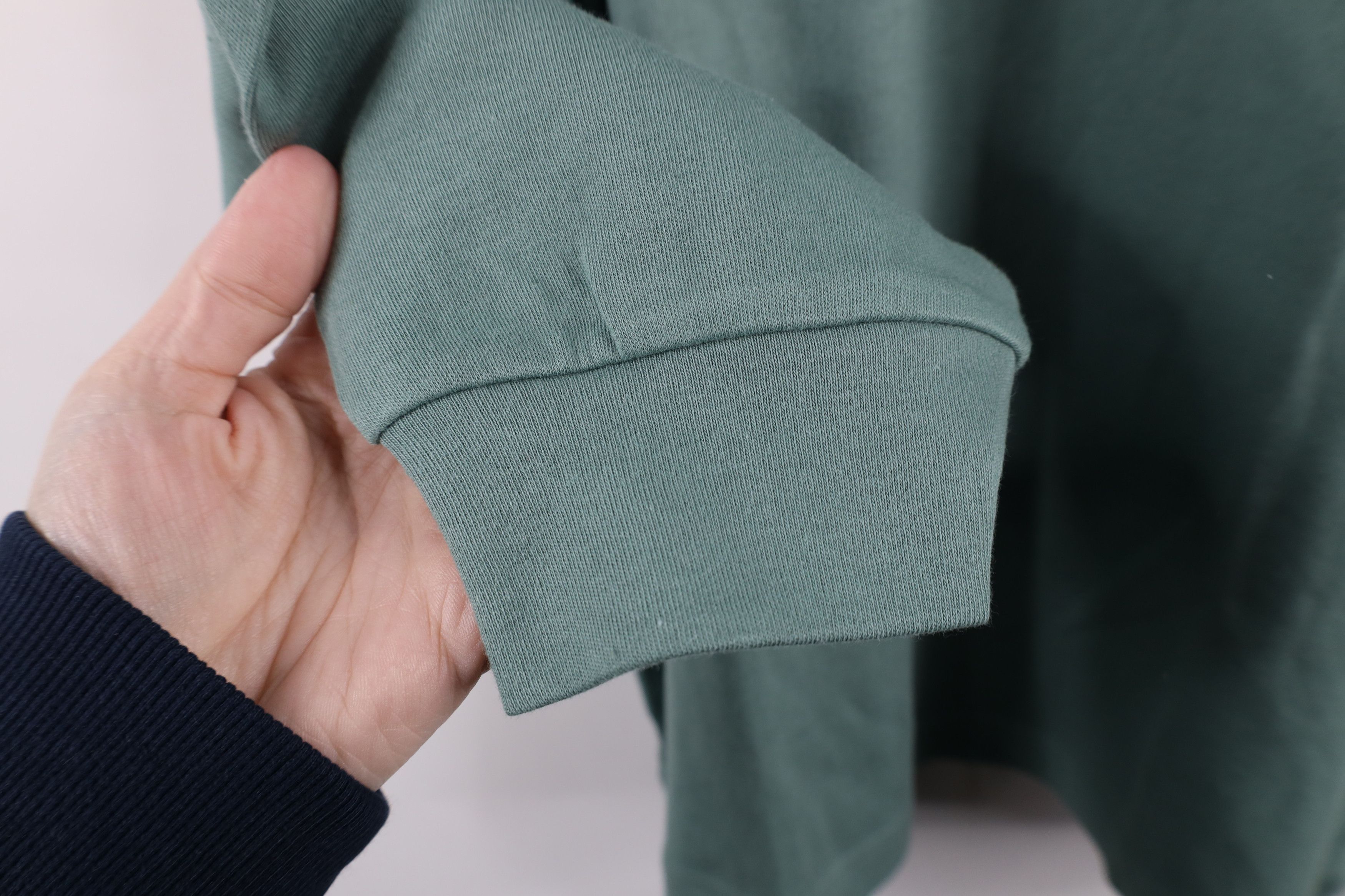 Vintage × Woolrich Woolen Mills Vintage 90s Woolrich Blank Mock Neck T-Shirt Green Cotton Size M / US 6-8 / IT 42-44 - 9 Thumbnail