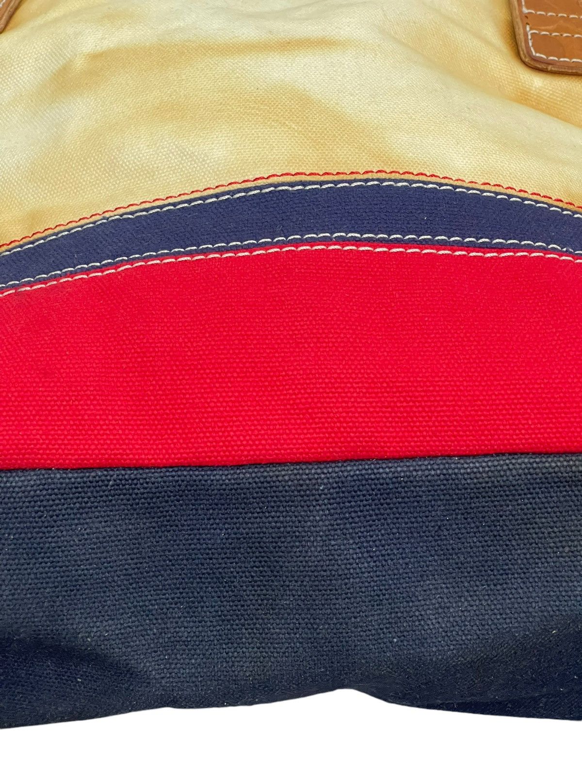 Genuine Leather Leather Cotton Canvas Vtg Tommy Hilfiger Tote Bag 4🟩 Size ONE SIZE - 14 Thumbnail