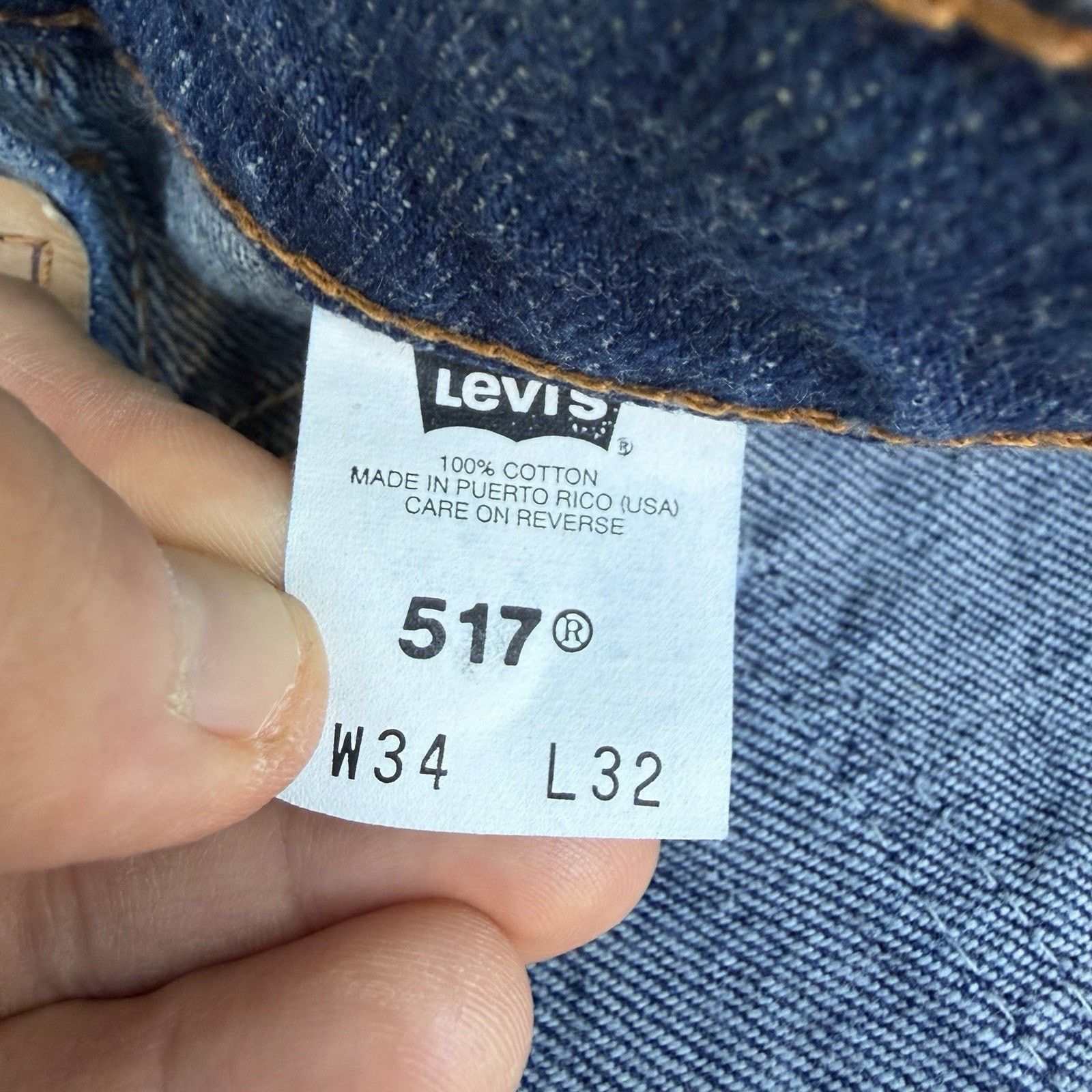 Levi's × Vintage Vintage 90s Levi’s 517 Bootcut Orange Tab Denim Jeans 34x32 Size US 34 / EU 50 - 8 Thumbnail