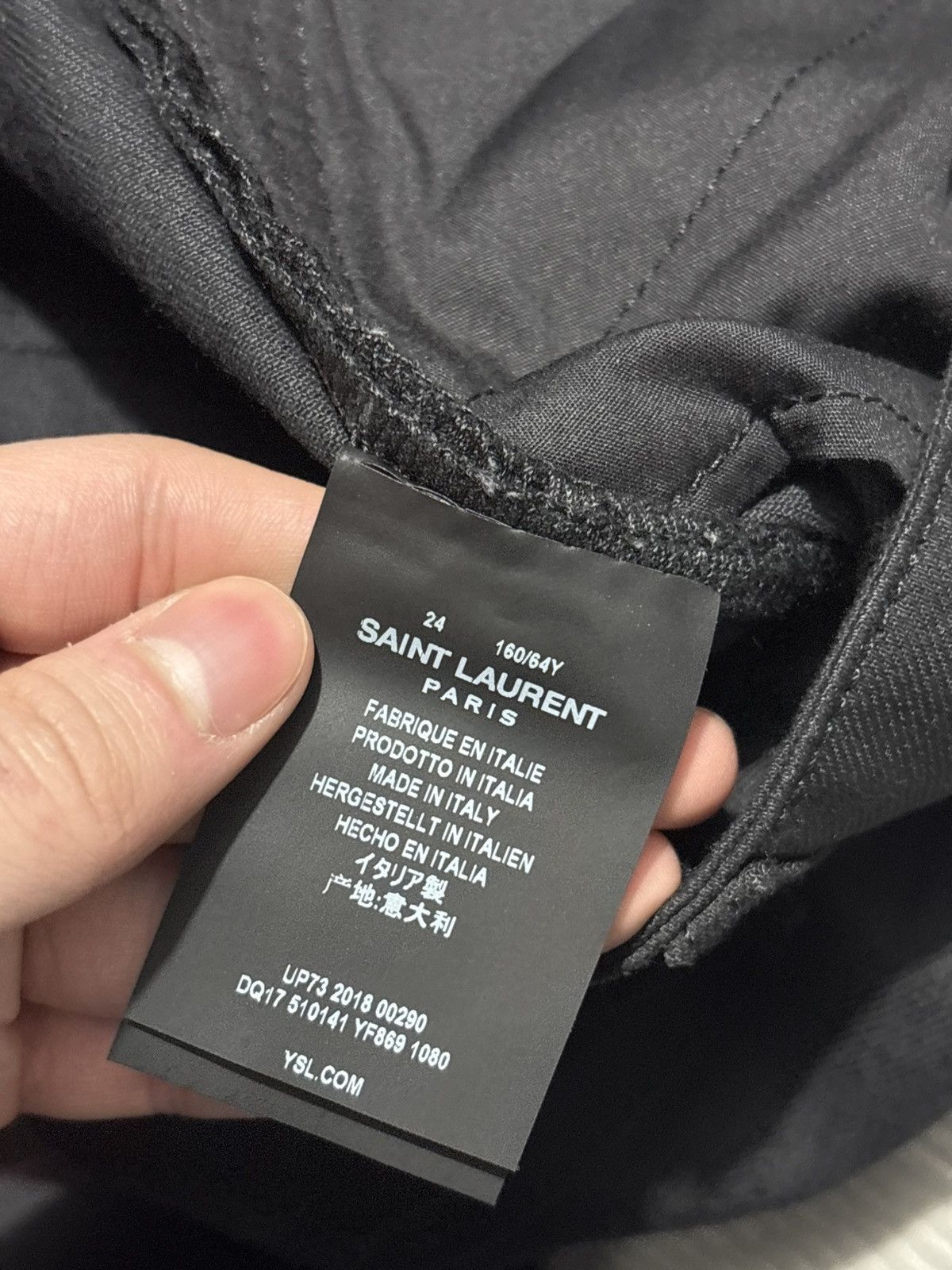 Saint Laurent Paris 25x31 Saint Laurent D05 Waxed Stacked whiskered jeans denim Size US 26 / EU 42 - 10 Thumbnail