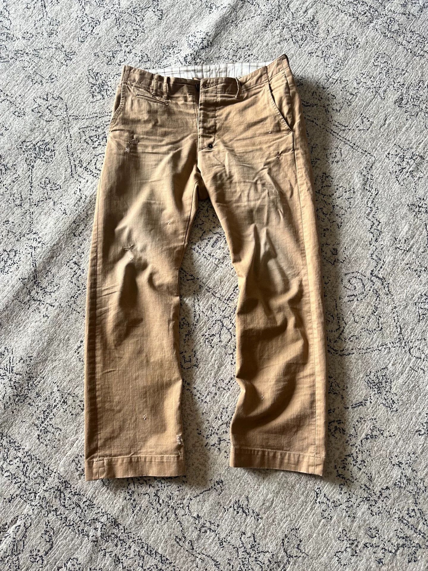 Japanese Brand ANACHRONORM Retro Distressed Pants Size US 32 / EU 48 - 1 Thumbnail