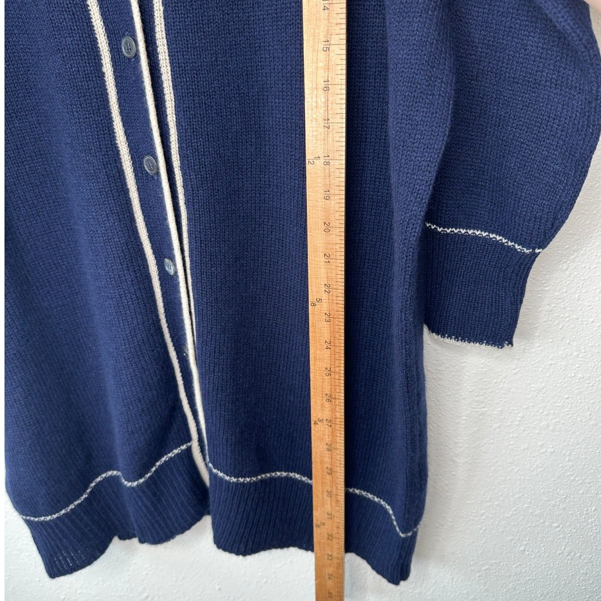 Marni Marni Navy Cream Whip Stitch V-Neck Button Cardigan 42 / XL Size XL / US 12-14 / IT 48-50 - 11 Thumbnail