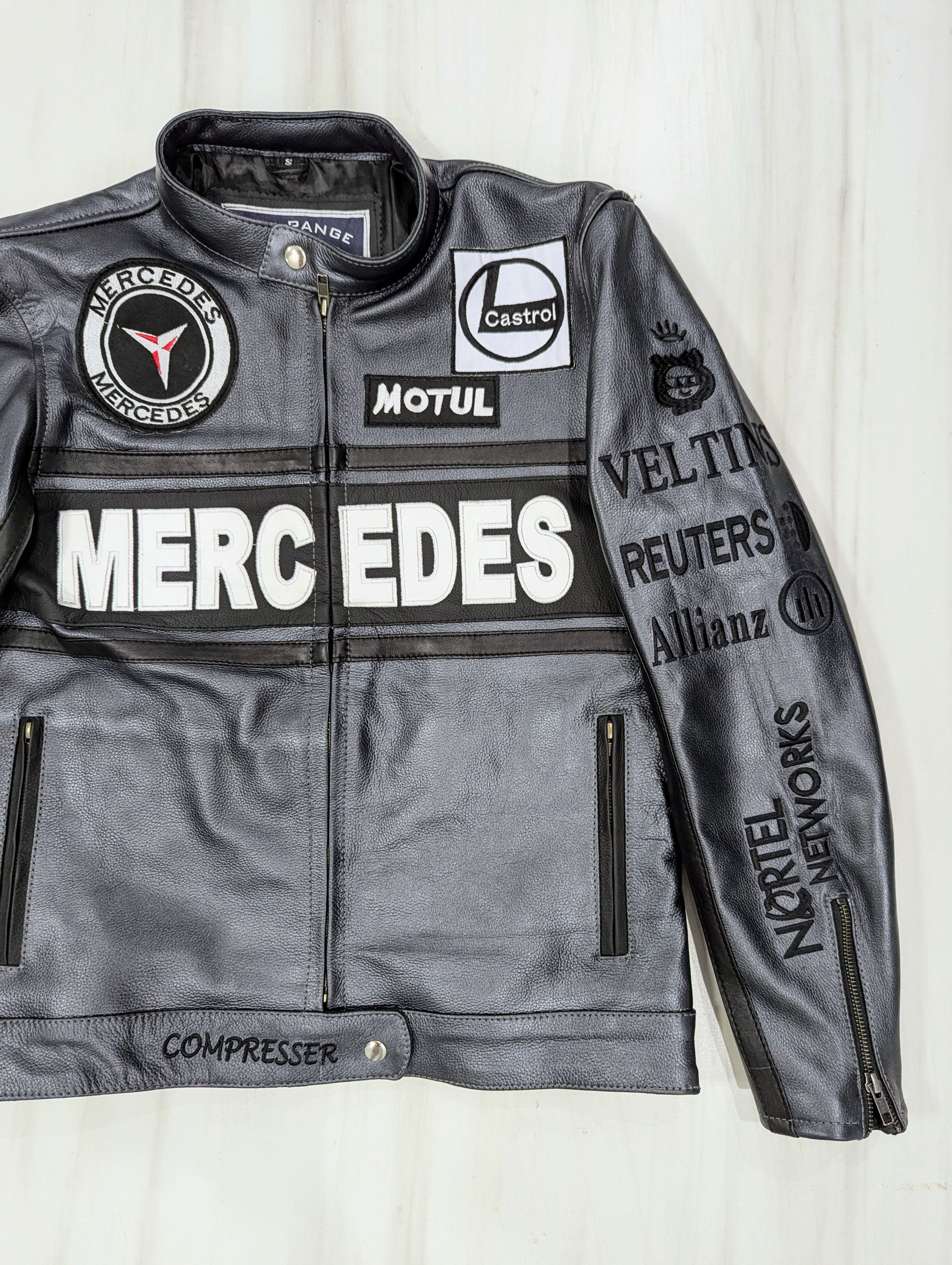 Formula 1 💥 Mercedes Benz 💥 Racing Leather Jacket Streetwear Cowhide Size US S / EU 44-46 / 1 - 4 Thumbnail