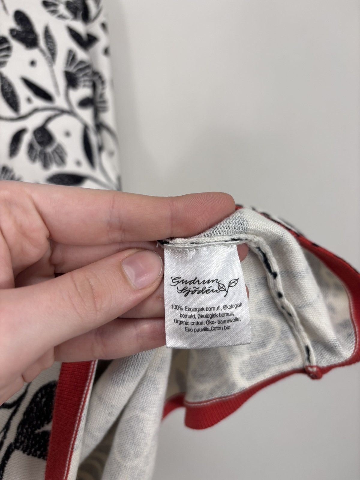 Gudrun Sjoden Gudrun Sjoden Women’s White/Black Floral Cotton Sweater Top Size L / US 10 / IT 46 - 11 Thumbnail
