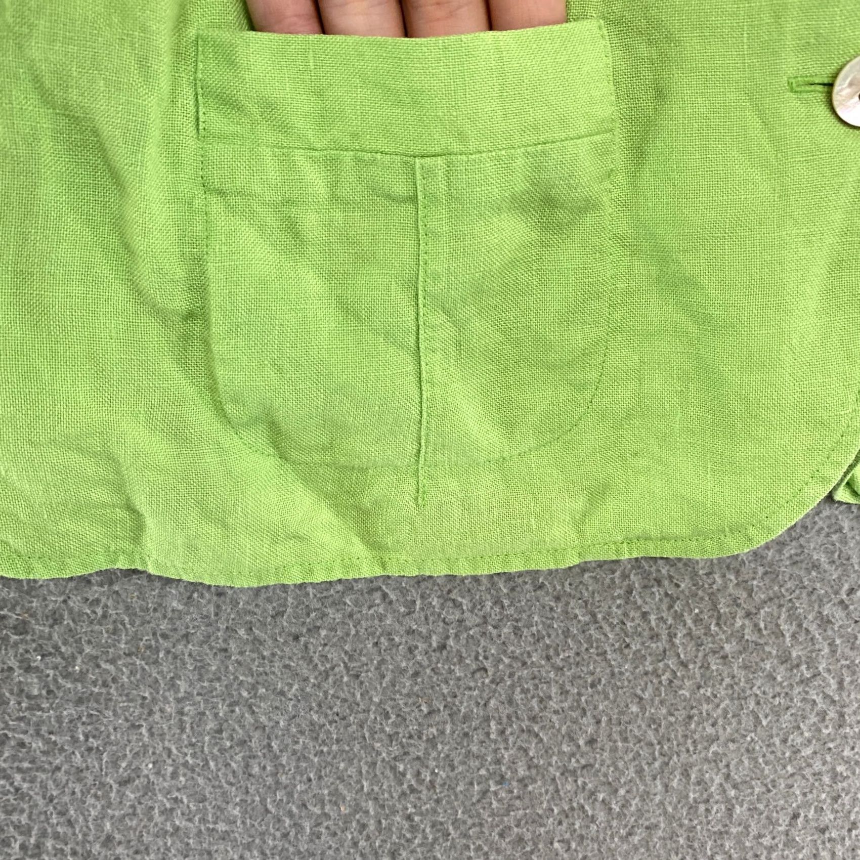 Talbots Talbots Linen Jacket / Top Green Button 8 Pockets Womens Regular Size M / US 6-8 / IT 42-44 - 4 Thumbnail