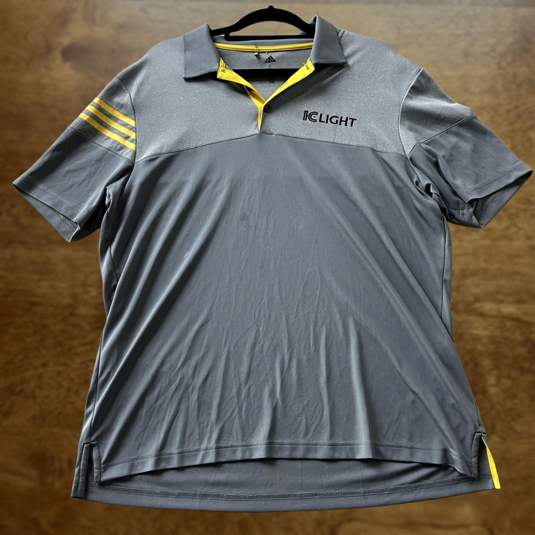 Adidas Adidas Golf Polo Shirt Mens Large Gray IC Light Beer 3 Stripe Short Sleeve Top Size US L / EU 52-54 / 3 - 1 Thumbnail
