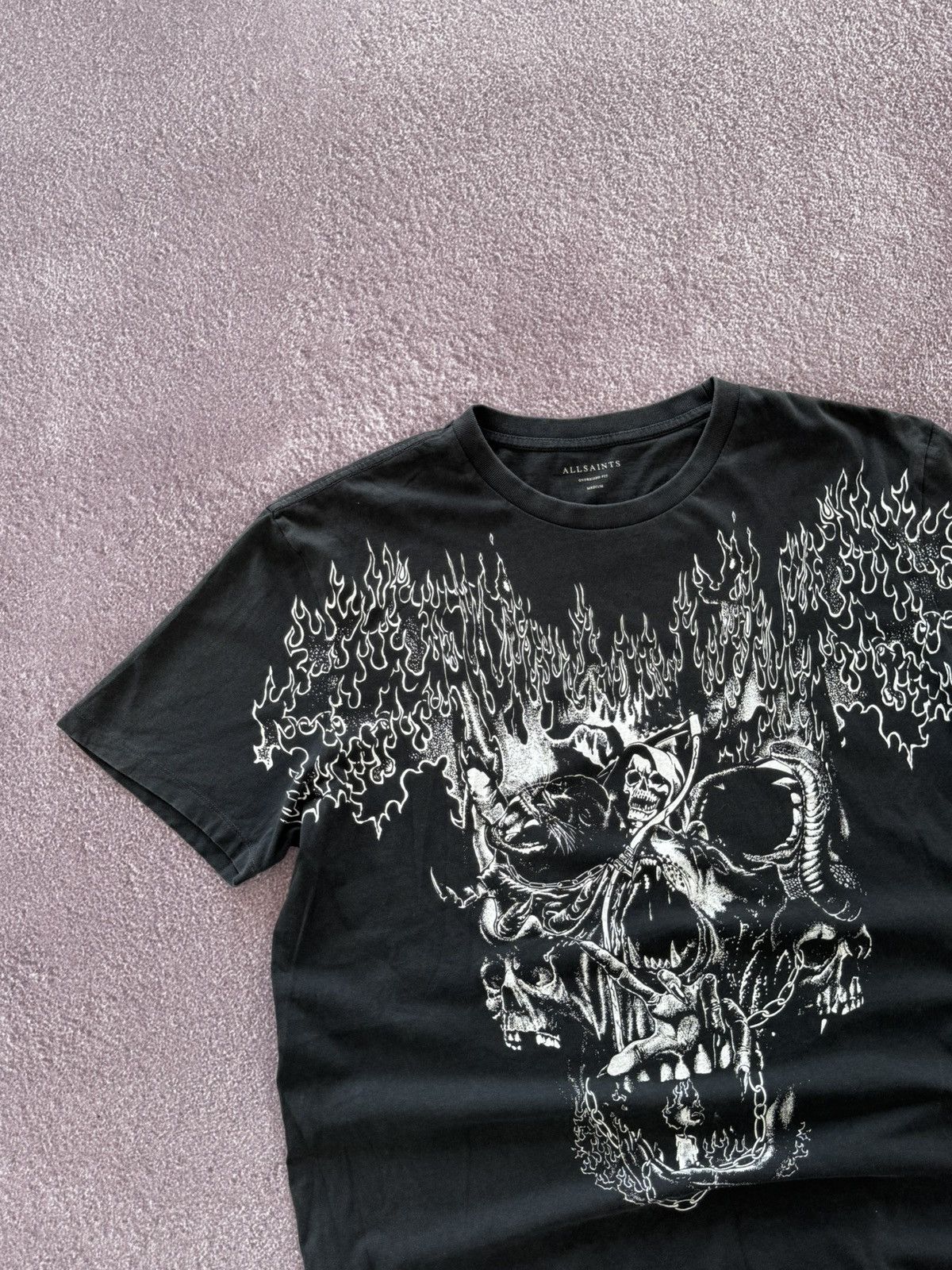 Allsaints Allsaints Grunge Vibe Vintage Skull Logo Y2K T-Shirt Size US M / EU 48-50 / 2 - 6 Thumbnail