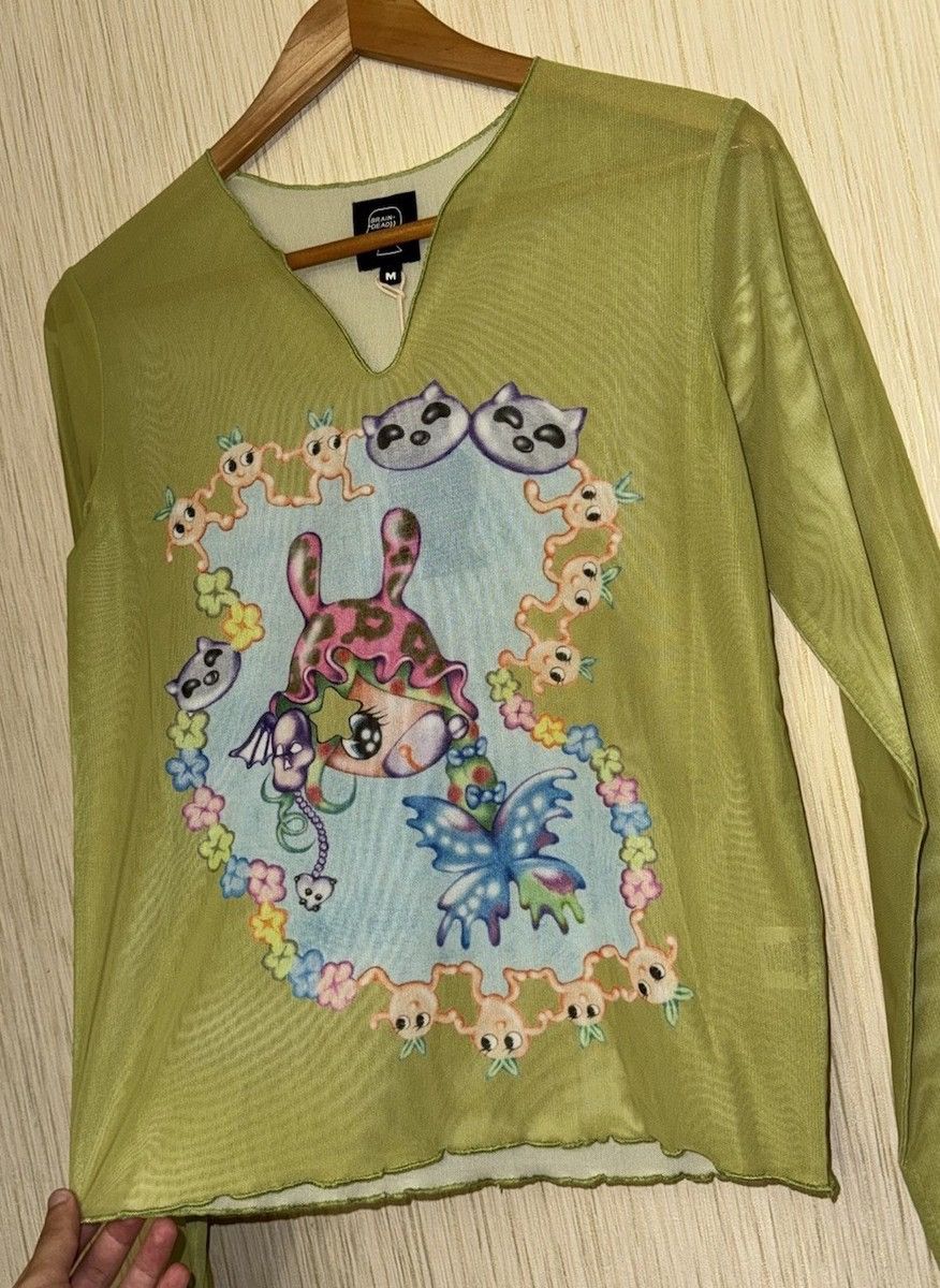 Brain Dead BRAIN DEAD Gaspar Doll mesh Top Longsleeve Moss Green Y2K Size M / US 6-8 / IT 42-44 - 5 Thumbnail