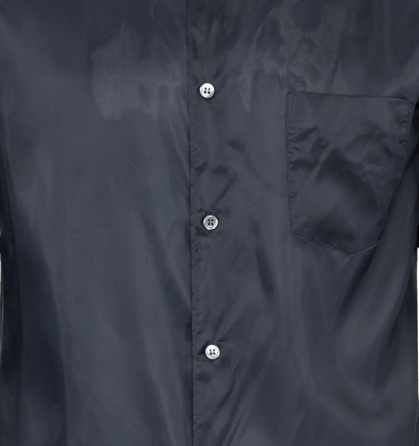 CDG by Comme des Garcons o1h1sh10525 Cupro Buttoned Shirt in Navy Blue Size US L / EU 52-54 / 3 - 3 Thumbnail