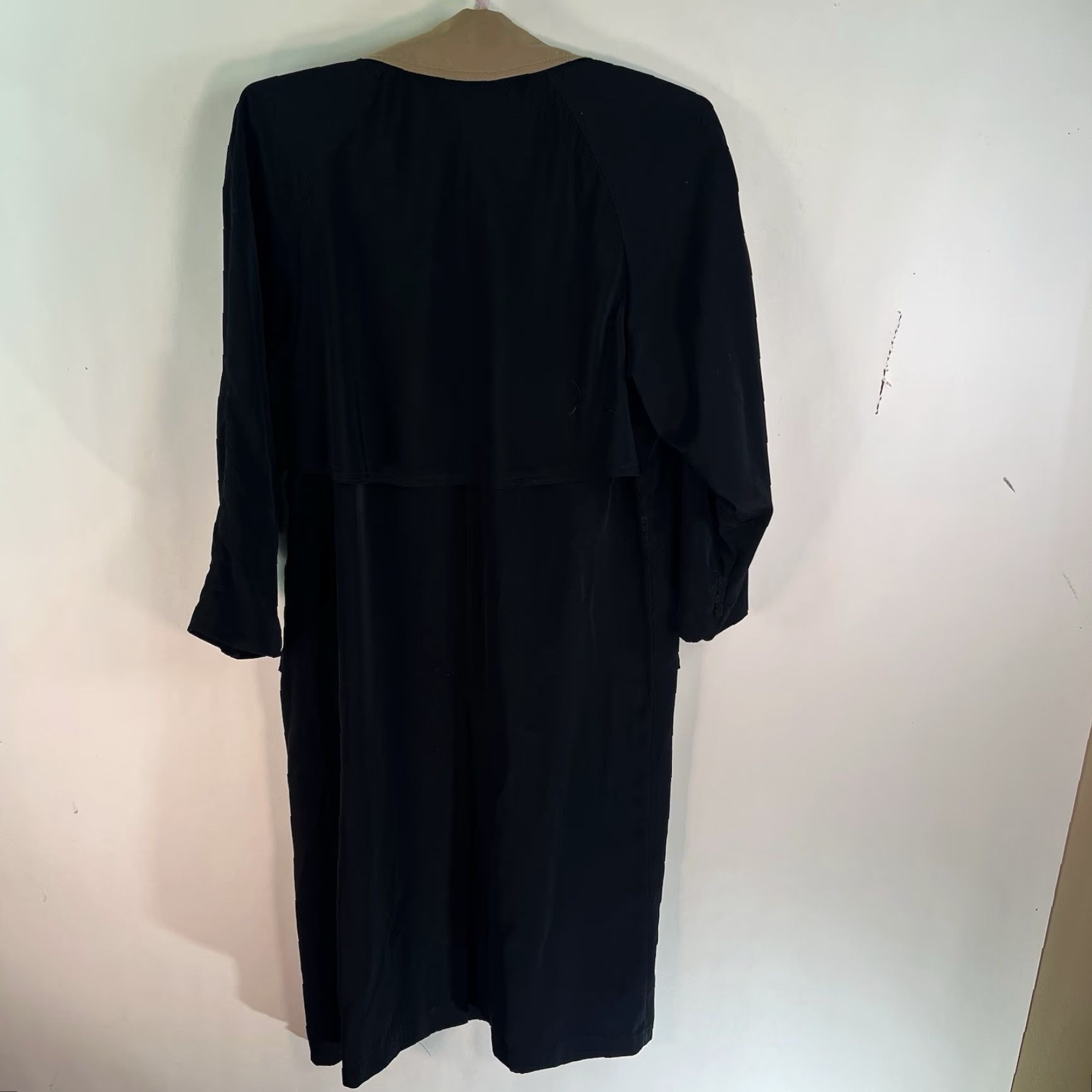 Vintage VINTAGE Bellissima Trench Coat Women M Black Lightweight Long Jacket Coat Formal Knit Polyester Canada Made in CN Size M / US 6-8 / IT 42-44 - 6 Thumbnail