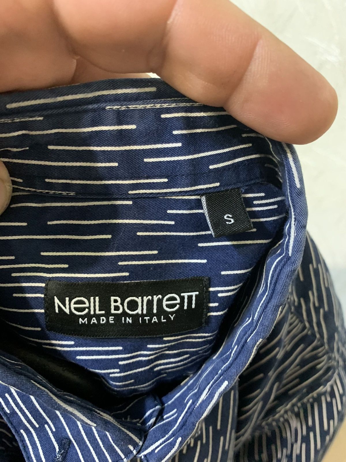 Neil Barrett Neil Barrett Men’s Blue Shirt Button Up Made in Italy Size US S / EU 44-46 / 1 - 7 Thumbnail