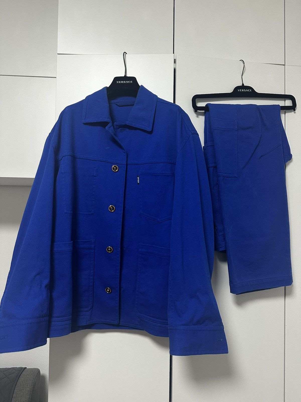 Versace Versace Blue Workwear Suit Size 46R - 1 Thumbnail