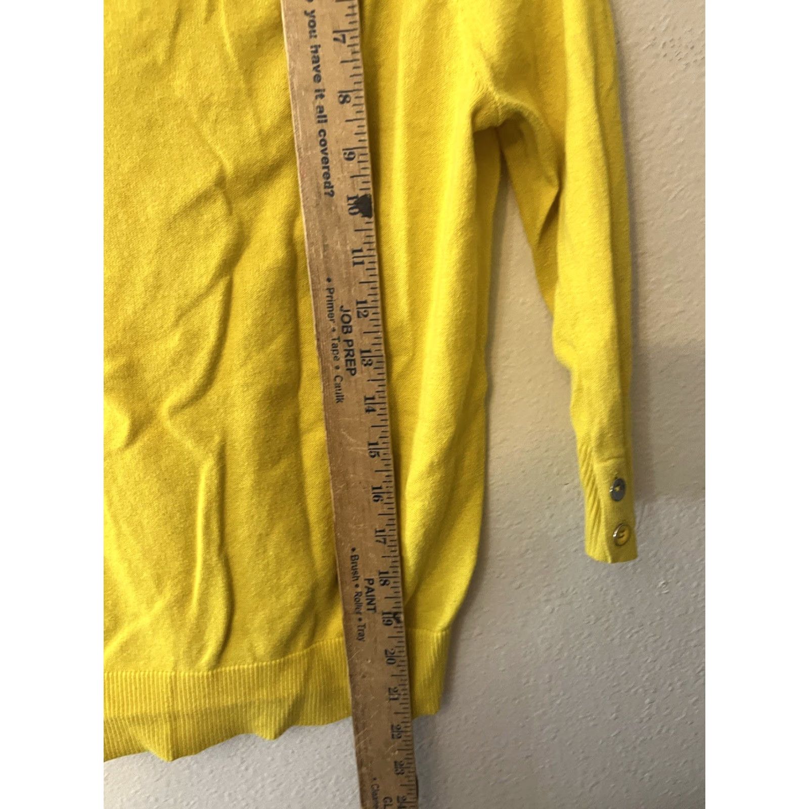 Gap GAP Cardigan Sweater Size XS Button Lightweight 3/4 Sleeve Cotton Yellow Crew Size XS / US 0-2 / IT 36-38 - 4 Thumbnail