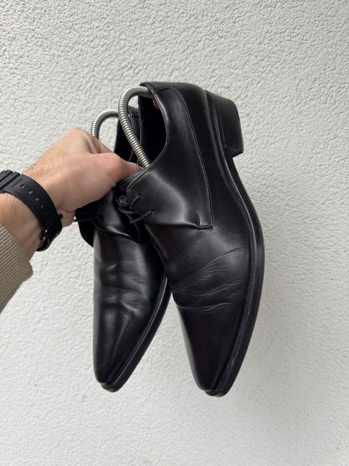 Gucci Gucci Vintage Derby Leather Black Shoes size 41.5 Size US 8 / EU 41 - 7 Thumbnail