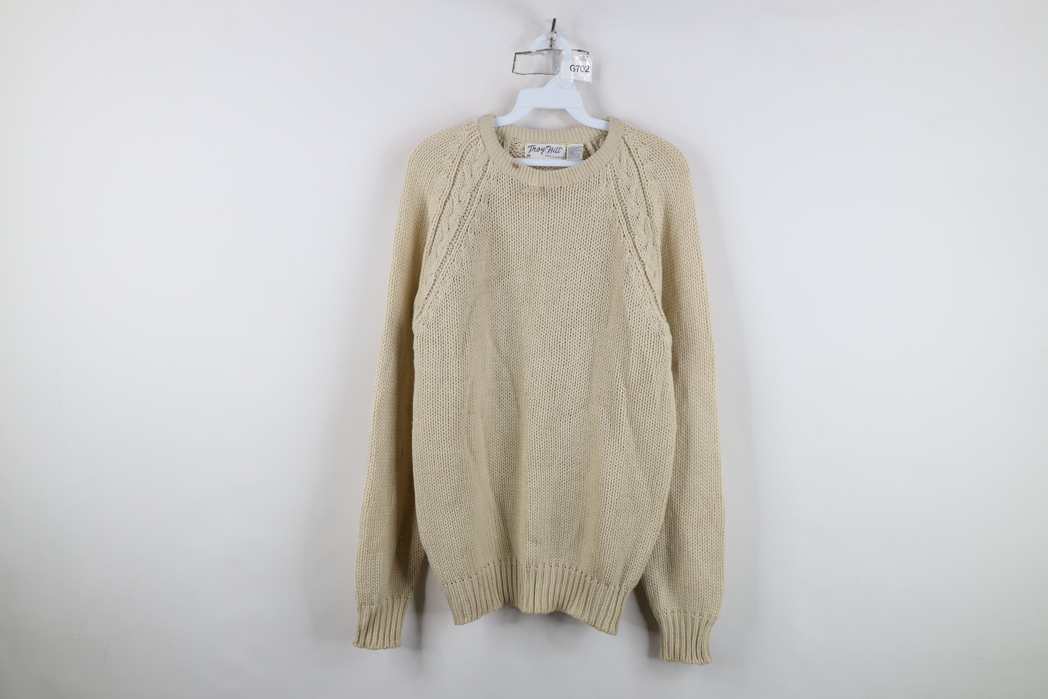 Vintage Deadstock Vintage 70s Streetwear Chunky Knit Sweater Beige Size M / US 6-8 / IT 42-44 - 1 Thumbnail