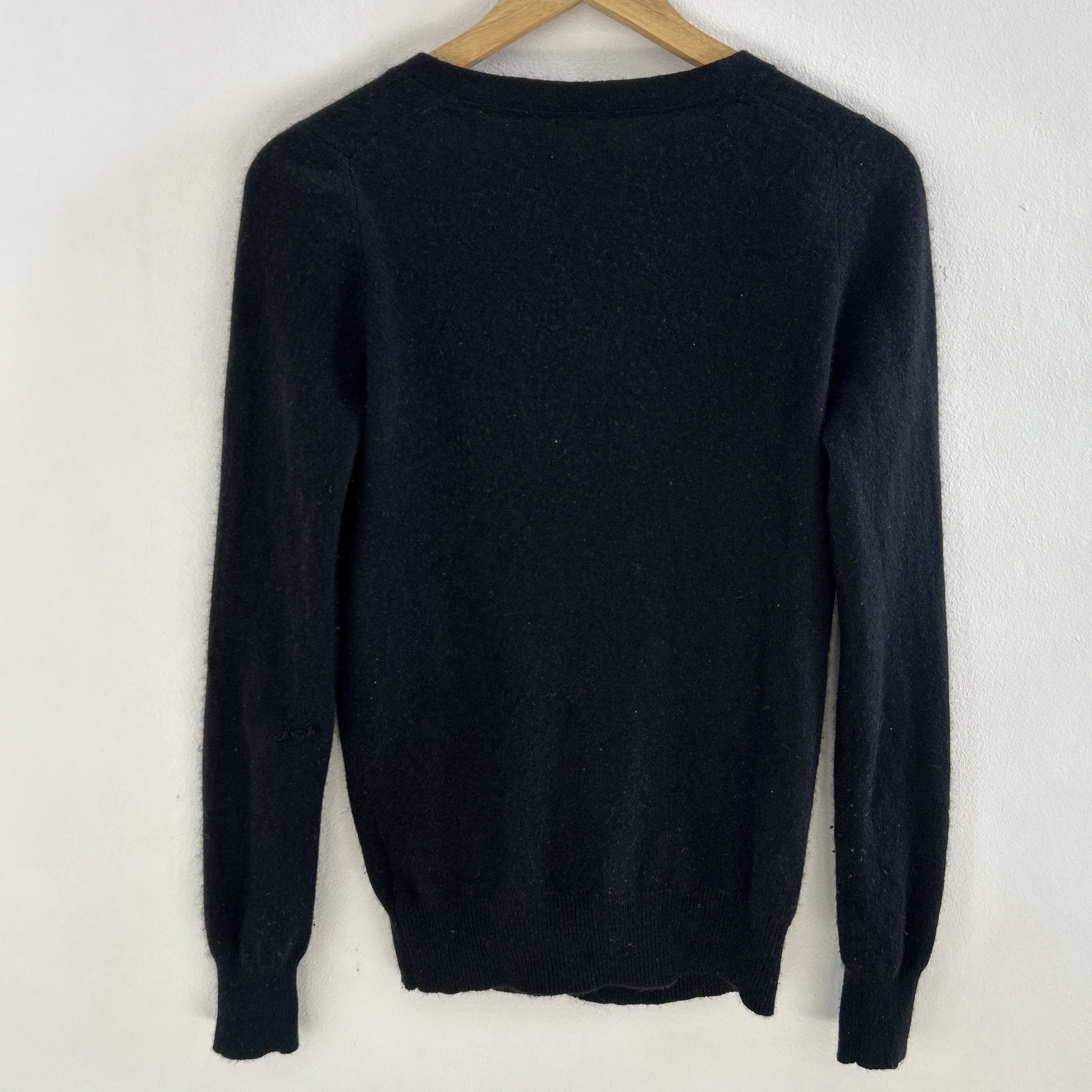 Vintage Vintage Black Cashmere Cardigan Size S / US 4 / IT 40 - 8 Thumbnail