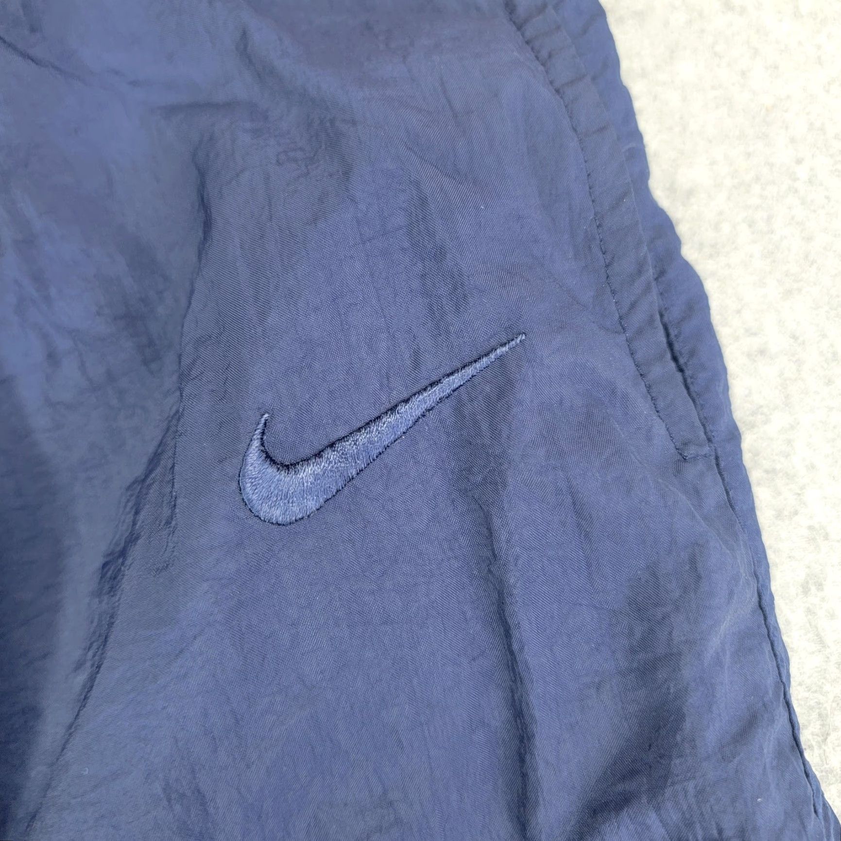 Nike Nike Pants Mens Large Blue Nylon Track Warm Up Jogger Lined Elastic Cuff Zip vtg Size US 33 - 4 Thumbnail