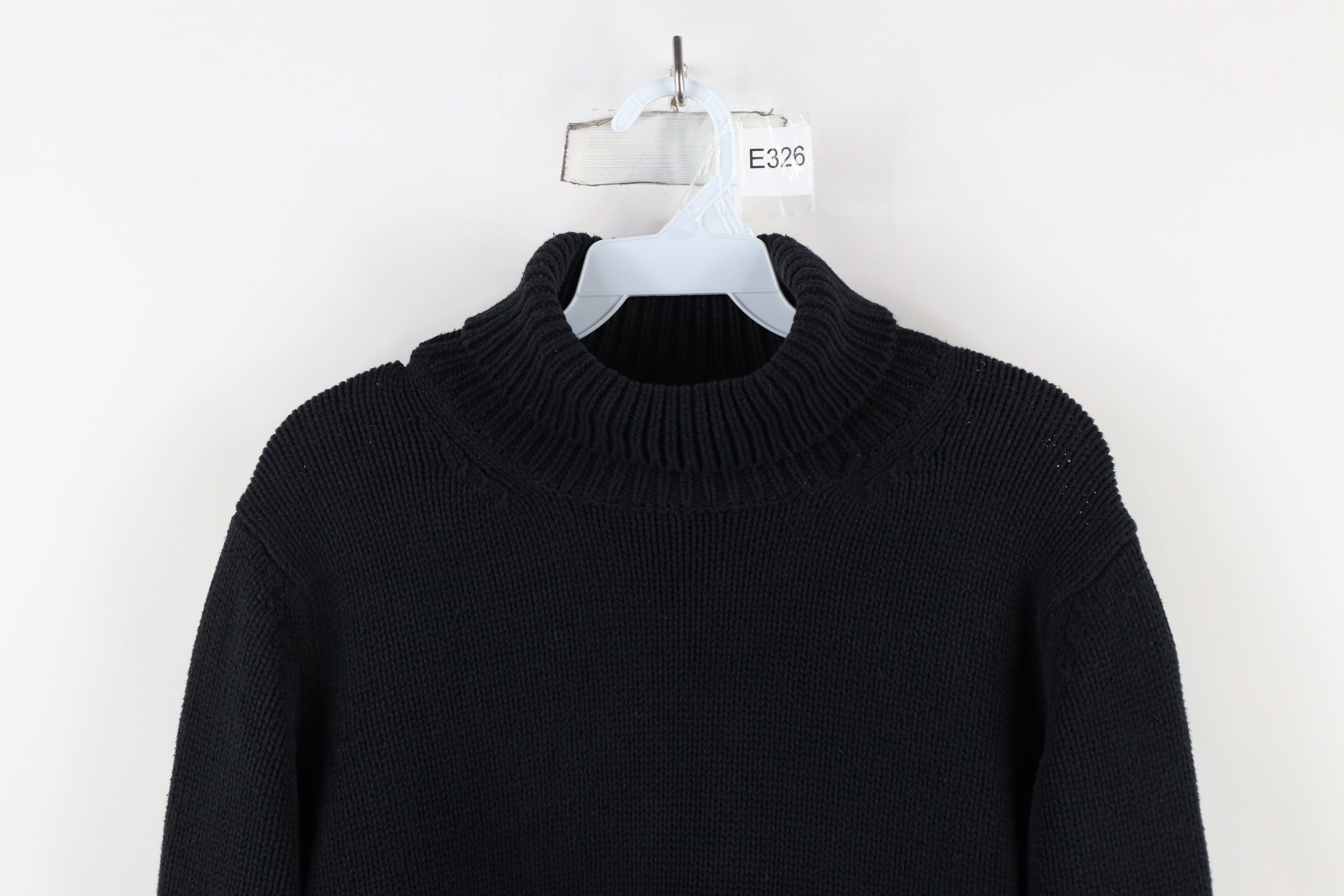 Vintage Vintage 90s Streetwear Blank Cotton Knit Turtleneck Sweater Size L / US 10 / IT 46 - 2 Thumbnail