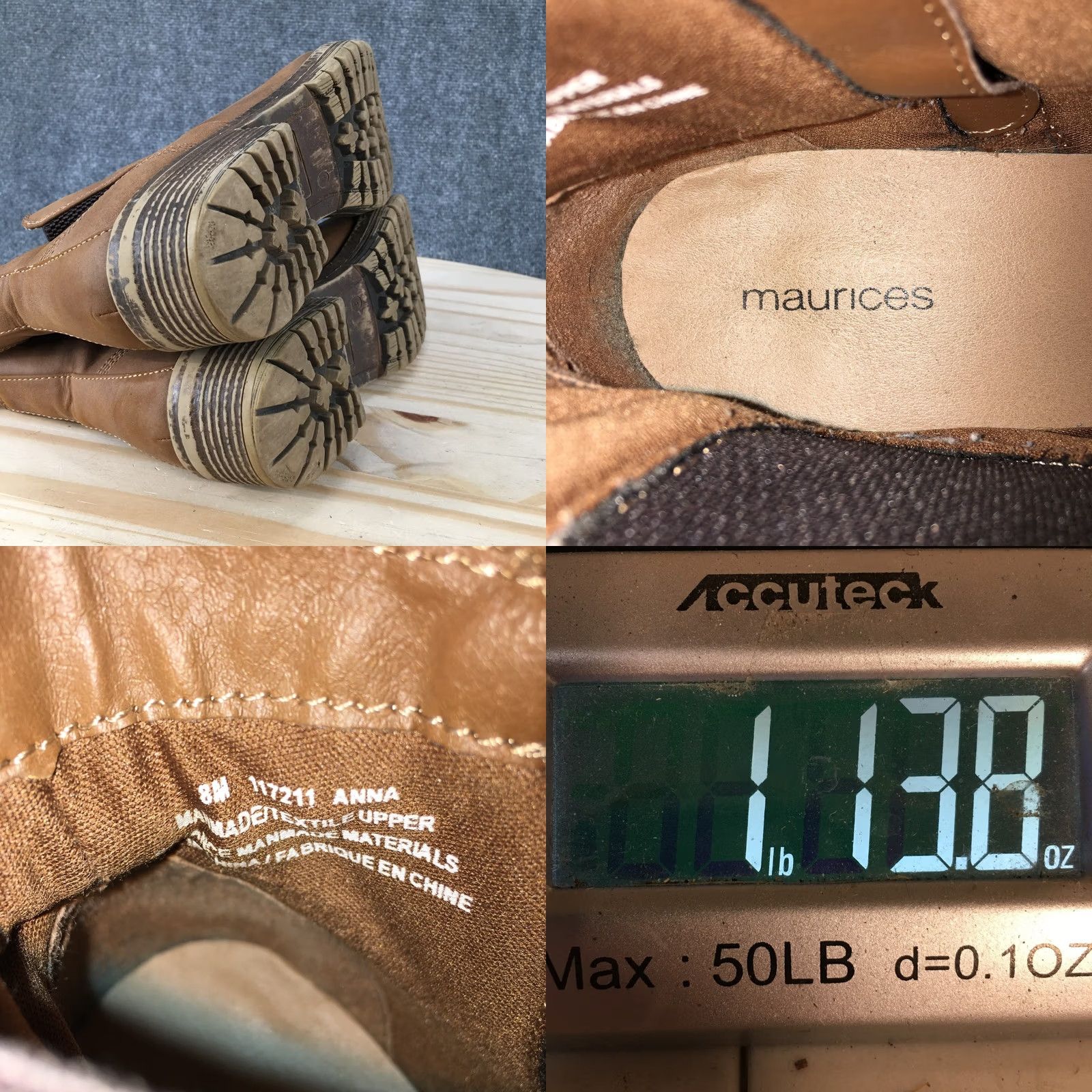 Vintage Maurices Boots Womens 8 M Chelsea Brown Leather Pull On Round Toe Block Heels Shoes Size US 8 / IT 38 - 10 Thumbnail
